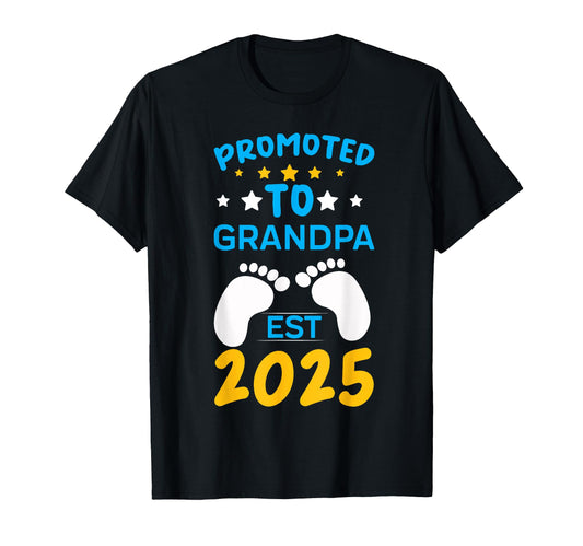 Awesome Promoted To Grandpa Est 2025 T-Shirt - Custom Art Print Men Women - T-Shirt, Sweatshirt, Hoodie