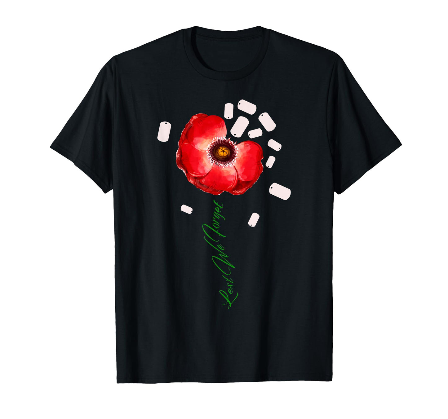 Lest We Forget Red Poppy Flower Soldier T-Shirt - Streetwear Style Unisex - T-Shirt, Sweatshirt, Hoodie