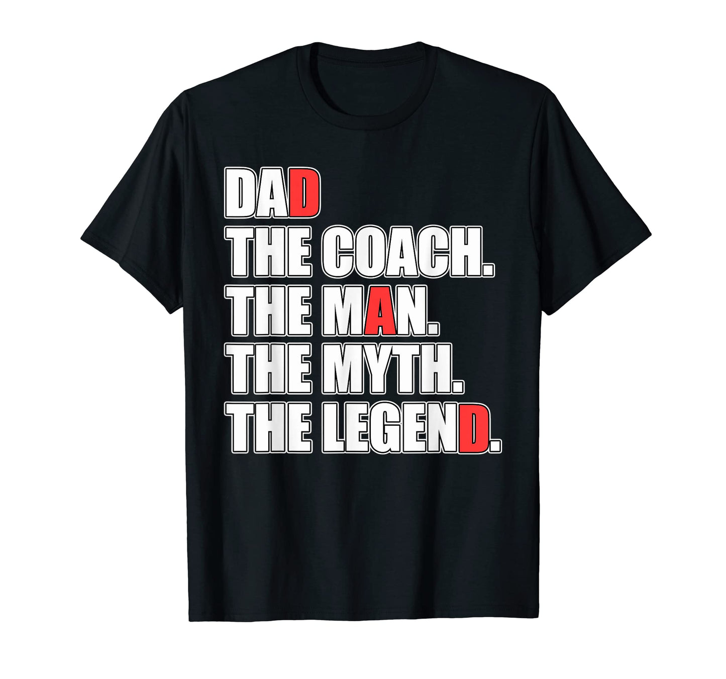 Mens Dad Coach Myth Legend T-Shirt - Minimalist Print Unisex - T-Shirt, Sweatshirt, Hoodie