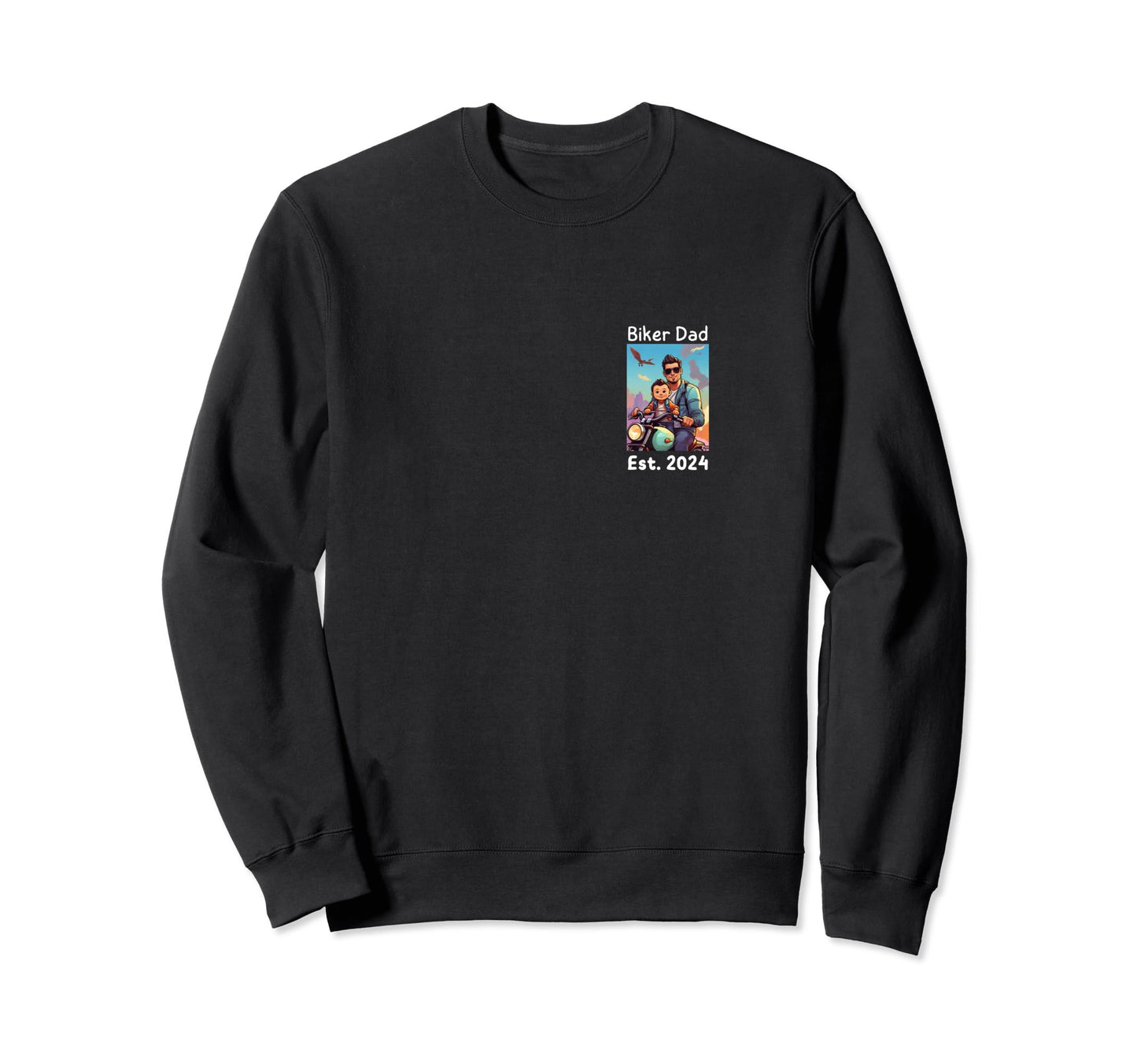 Proud Biker Dad 2024 Fathers Day Sweatshirt - Unique Graphic Men Women - T-Shirt, Sweatshirt, Hoodie