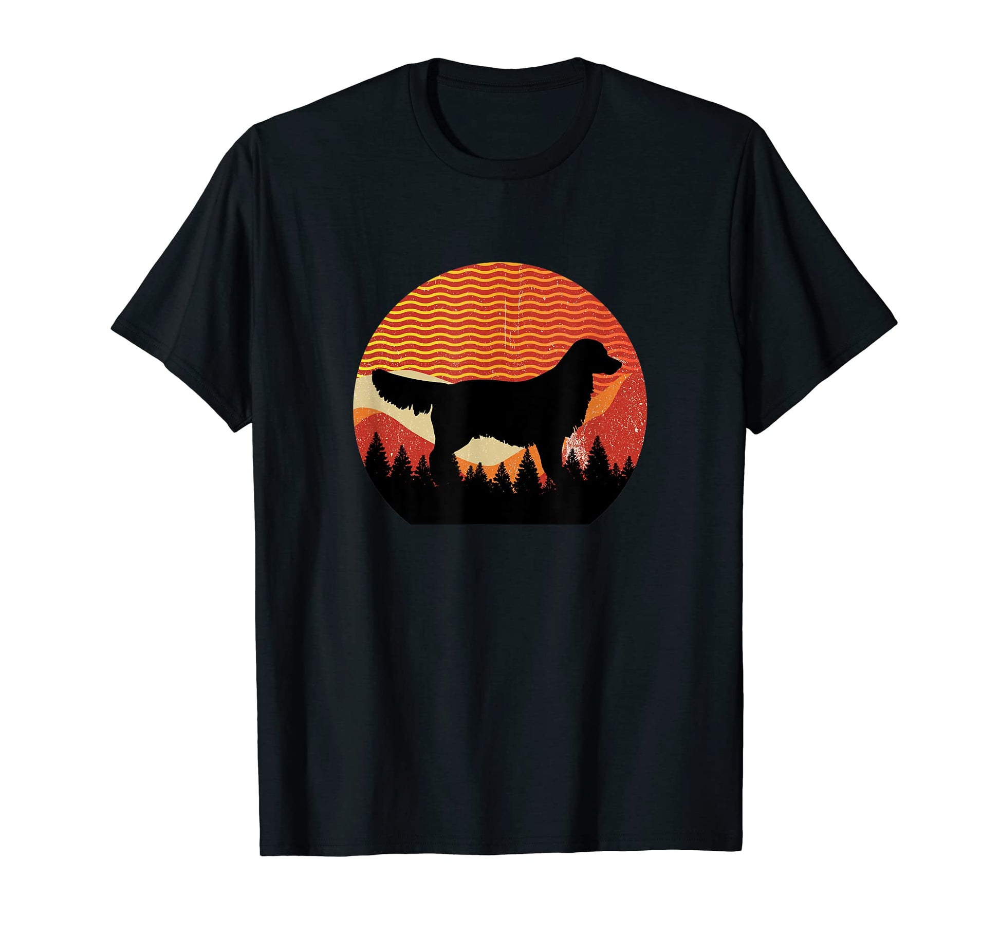 Wavy Sky Forest Golden Retriever Dog T-Shirt - Trendy Graphic Men Women - T-Shirt, Sweatshirt, Hoodie