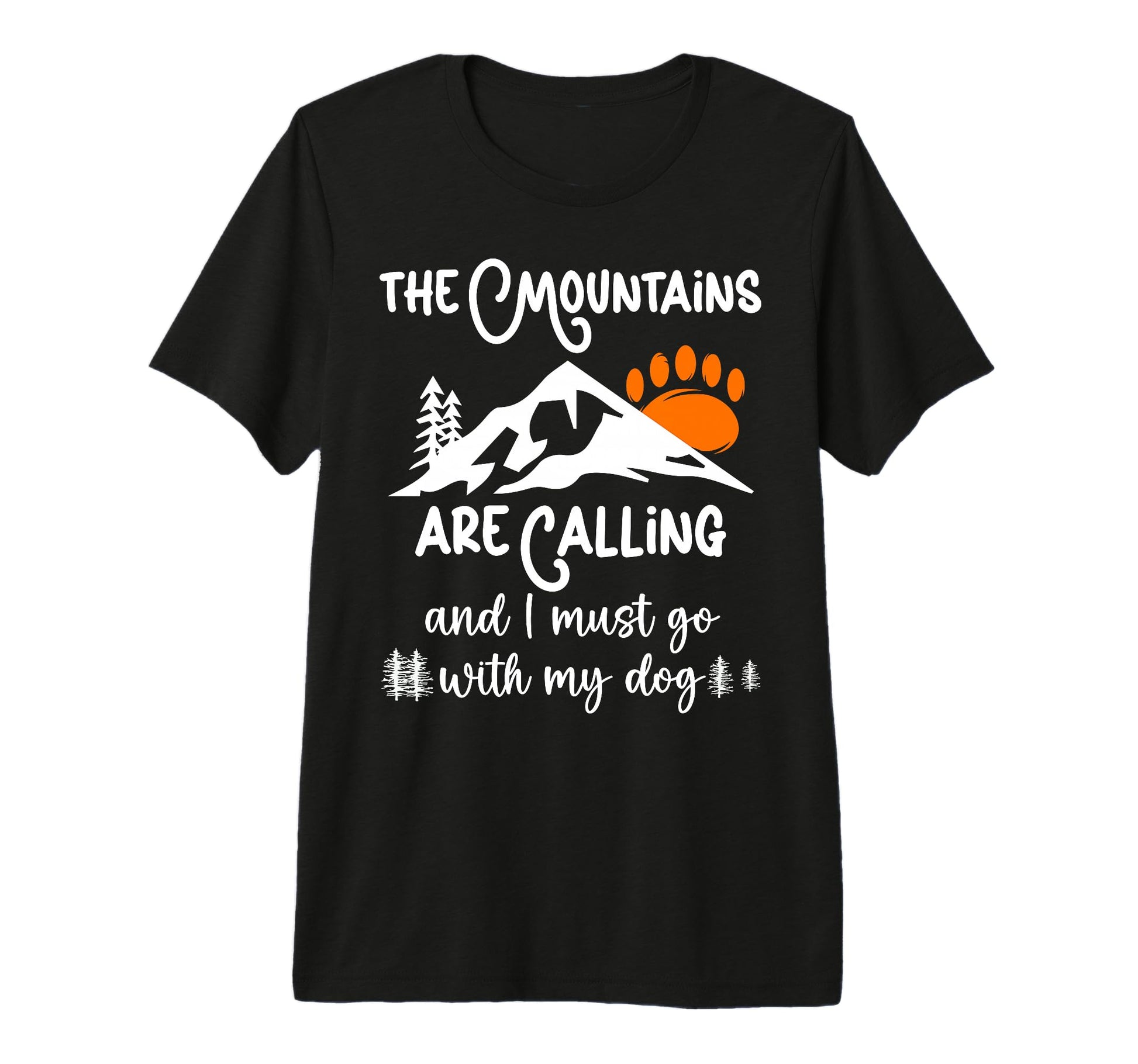 Dog Paw Mountains Calling I Must Go T-Shirt - Minimalist Print for Adults - T-Shirt, Sweatshirt, Hoodie