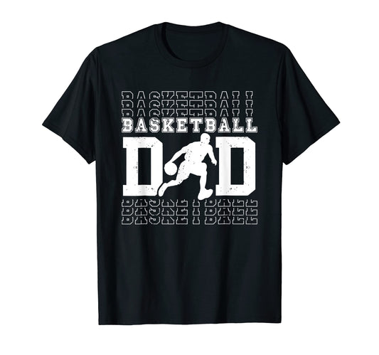 American Flag Basketball Dad Fathers T-Shirt - Casual Everyday Wear Unisex - T-Shirt, Sweatshirt, Hoodie
