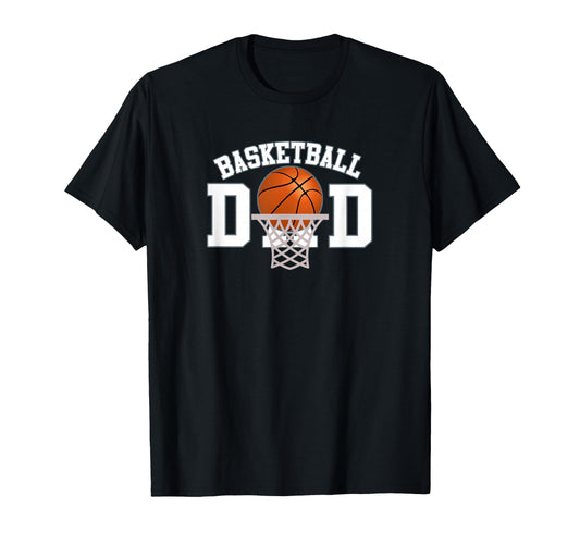 Basketball Dad Basketball Ball And Hoop T-Shirt - Trendy Graphic for Adults - T-Shirt, Sweatshirt, Hoodie