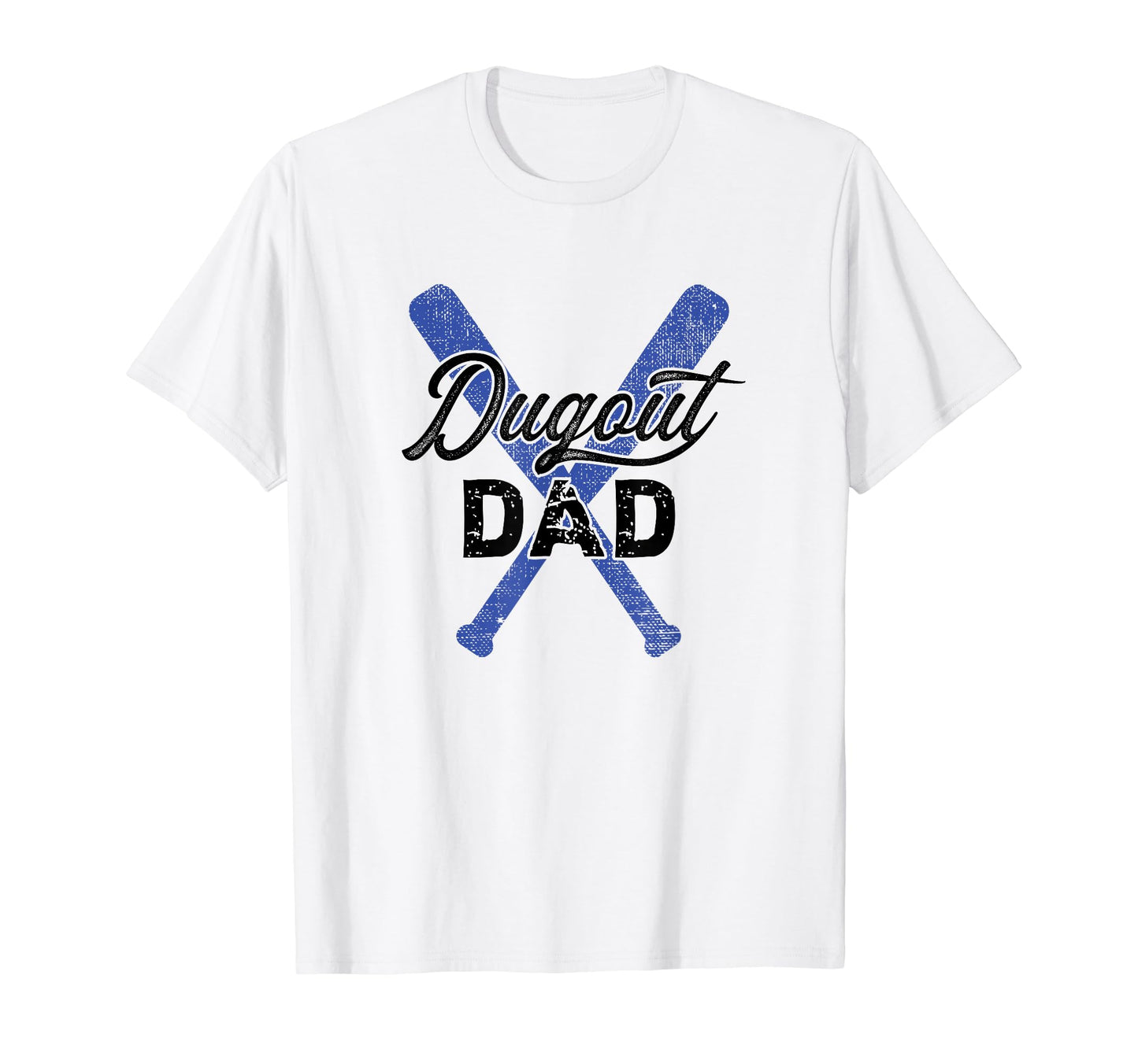 Baseball Dugout Dad Father Blue T-Shirt - Casual Everyday Wear for Adults - T-Shirt, Sweatshirt, Hoodie