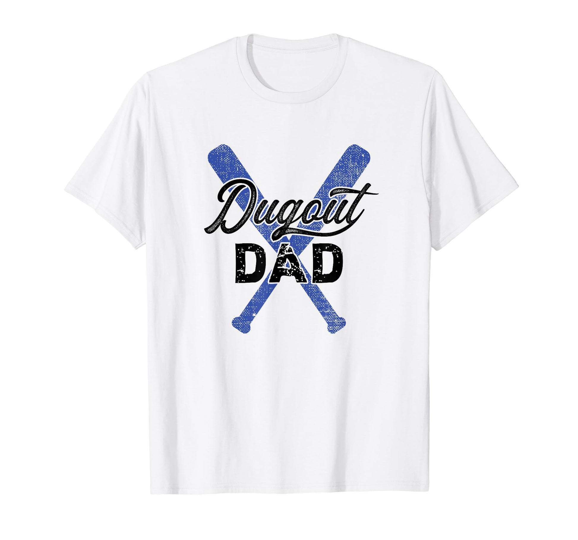 Baseball Dugout Dad Father Blue T-Shirt - Casual Everyday Wear for Adults - T-Shirt, Sweatshirt, Hoodie