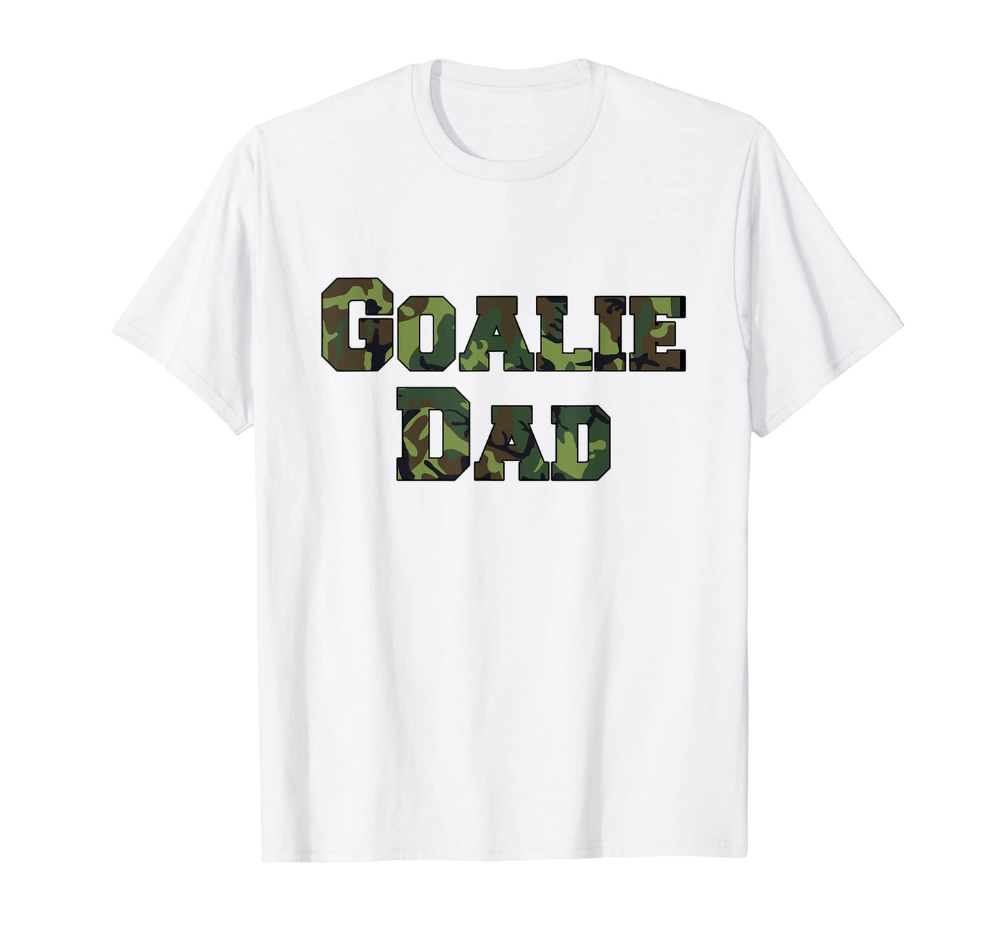 Mens Goalie Dad Camo Lettering Hockey T-Shirt - Aesthetic Graphic Men Women - T-Shirt, Sweatshirt, Hoodie