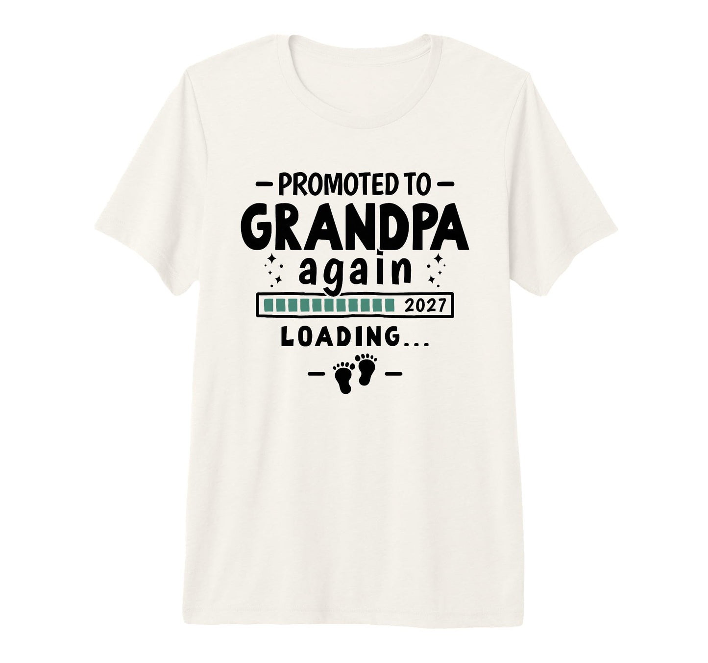 Mens 2Nd Time Grandpa Announcement T-Shirt - Minimalist Print Unisex - T-Shirt, Sweatshirt, Hoodie