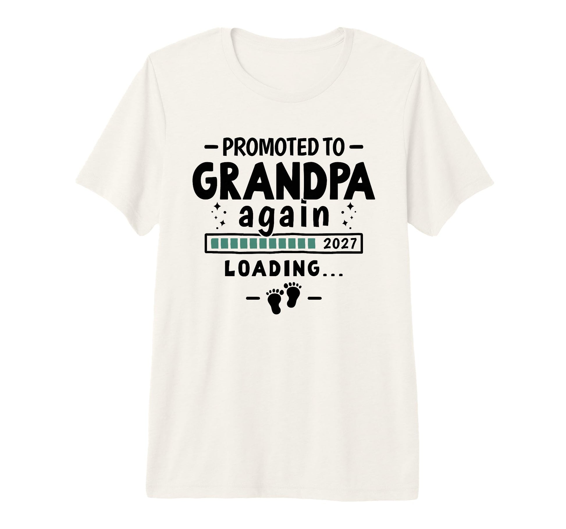 Mens 2Nd Time Grandpa Announcement T-Shirt - Minimalist Print Unisex - T-Shirt, Sweatshirt, Hoodie