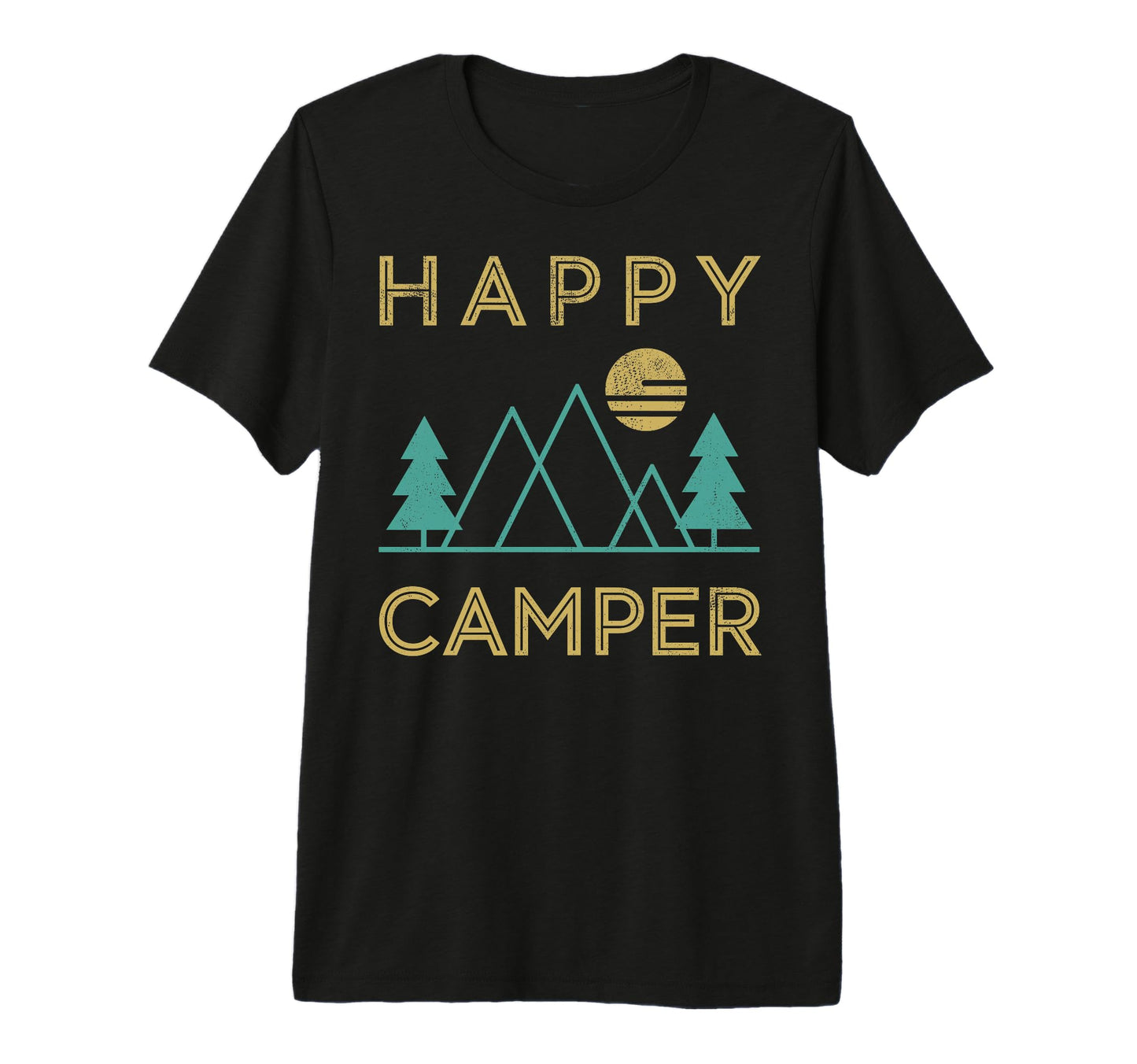Happy Camper Mountain Hiking Camping T-Shirt - Streetwear Style Unisex - T-Shirt, Sweatshirt, Hoodie