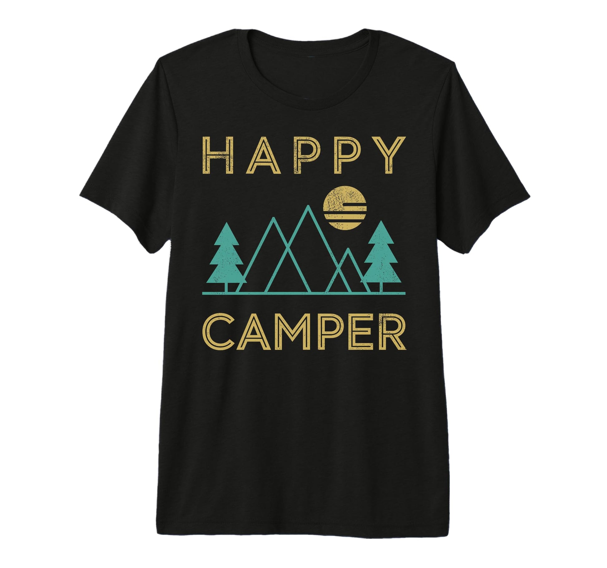 Happy Camper Mountain Hiking Camping T-Shirt - Streetwear Style Unisex - T-Shirt, Sweatshirt, Hoodie