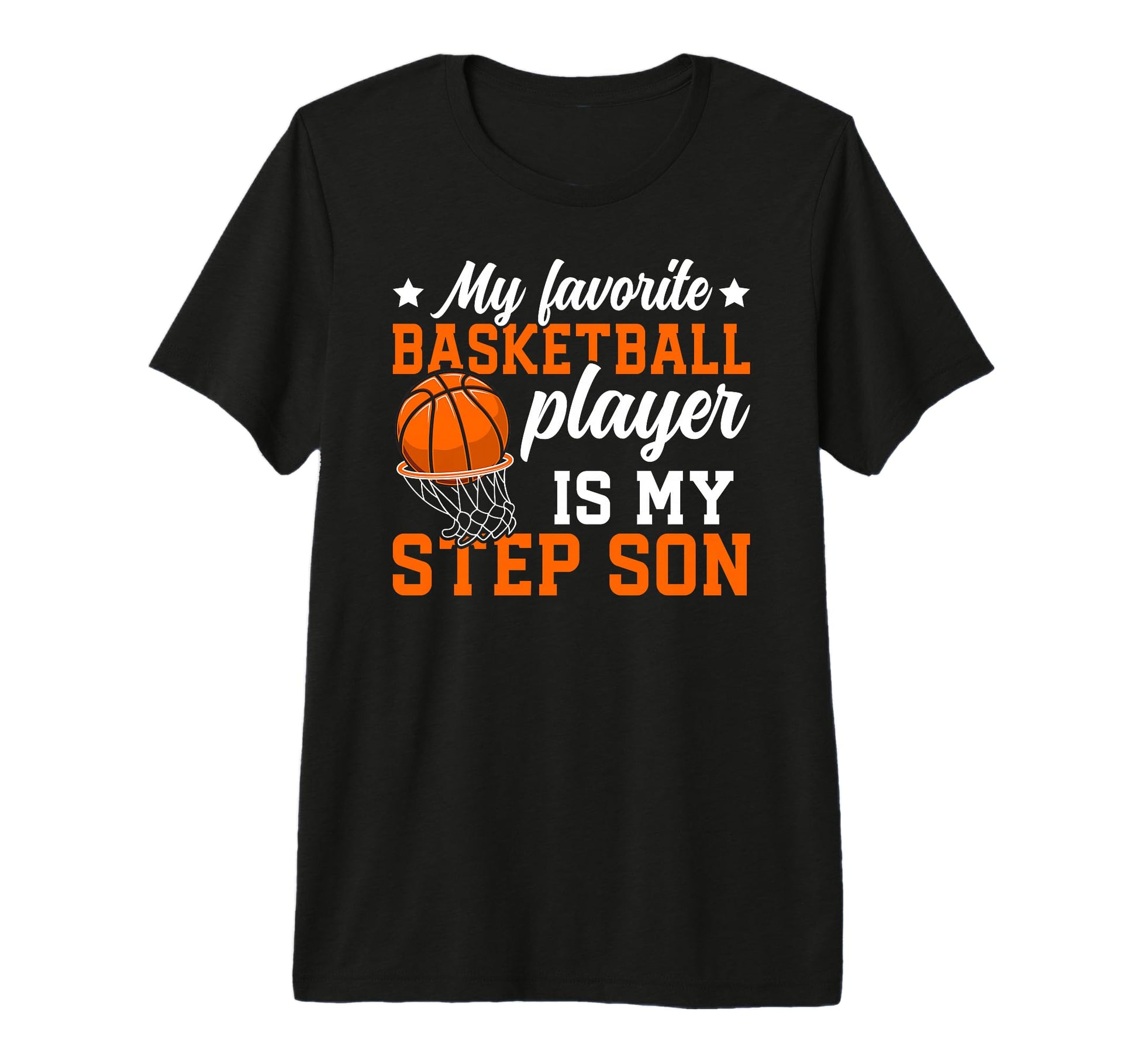 Mens Proud Basketball Step Dad T-Shirt - Graphic Print for Adults - T-Shirt, Sweatshirt, Hoodie