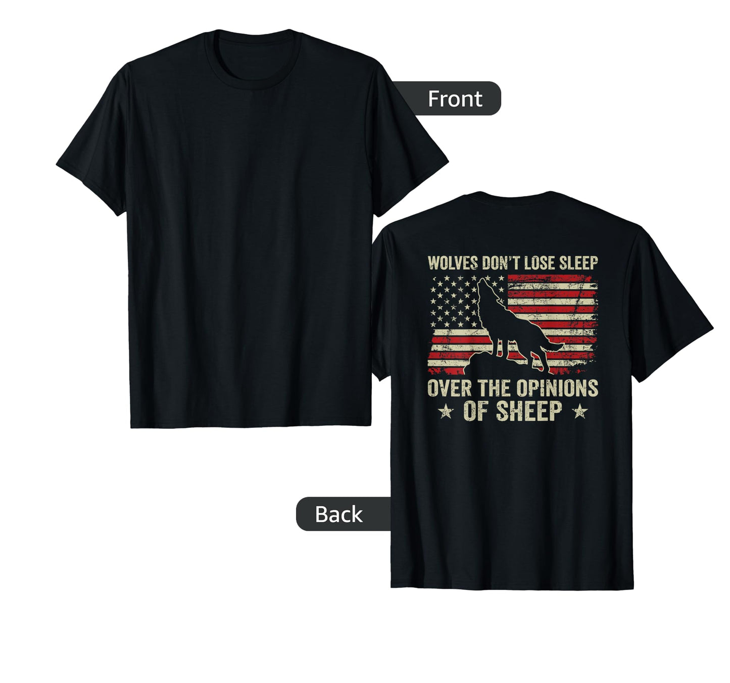 Wolves Dont Lose Sleep Over Opinions T-Shirt - Novelty Apparel Men Women - T-Shirt, Sweatshirt, Hoodie