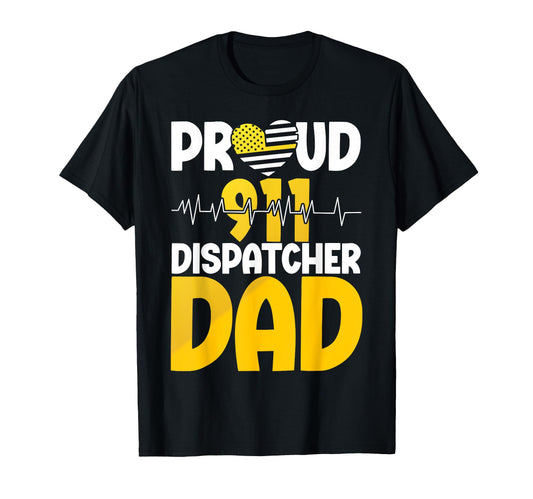 911 Dispatcher Thin Gold Yellow Line T-Shirt - Minimalist Print for Adults - T-Shirt, Sweatshirt, Hoodie