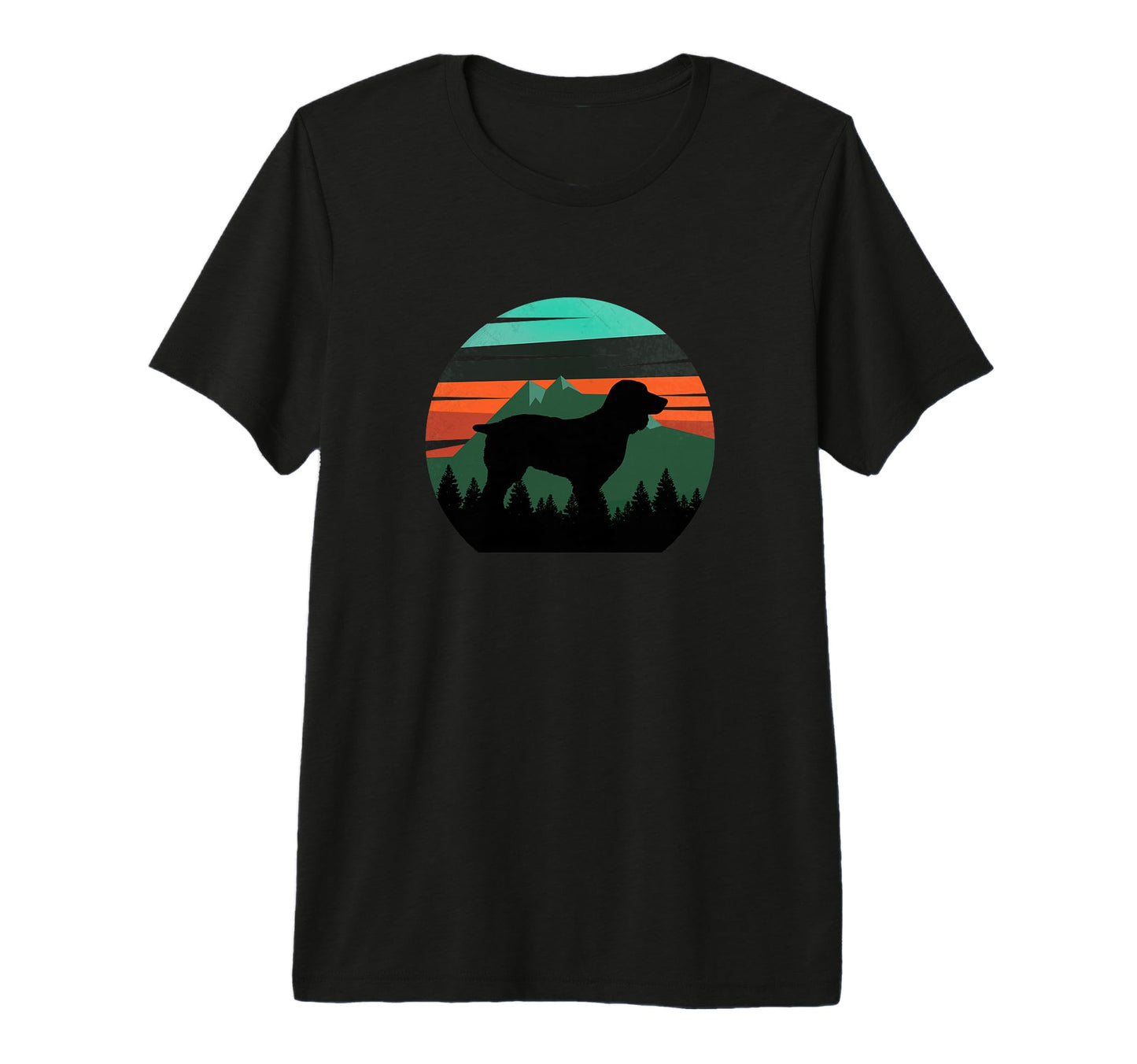 Boykin Dog Sunset Distressed Hiking T-Shirt - Minimalist Print for Adults - T-Shirt, Sweatshirt, Hoodie