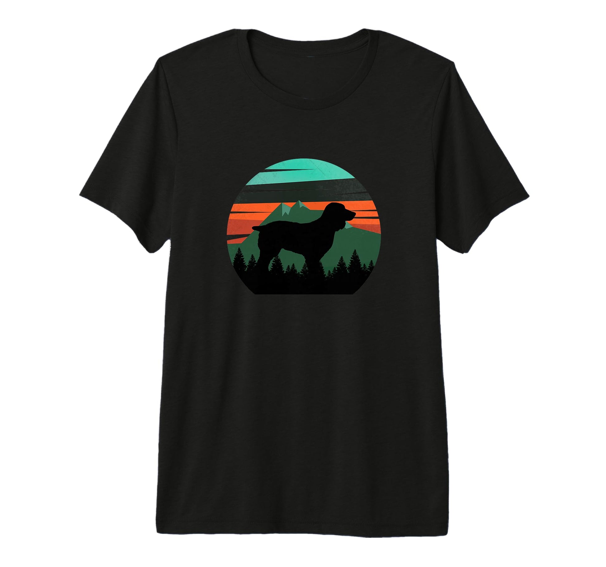 Boykin Dog Sunset Distressed Hiking T-Shirt - Minimalist Print for Adults - T-Shirt, Sweatshirt, Hoodie