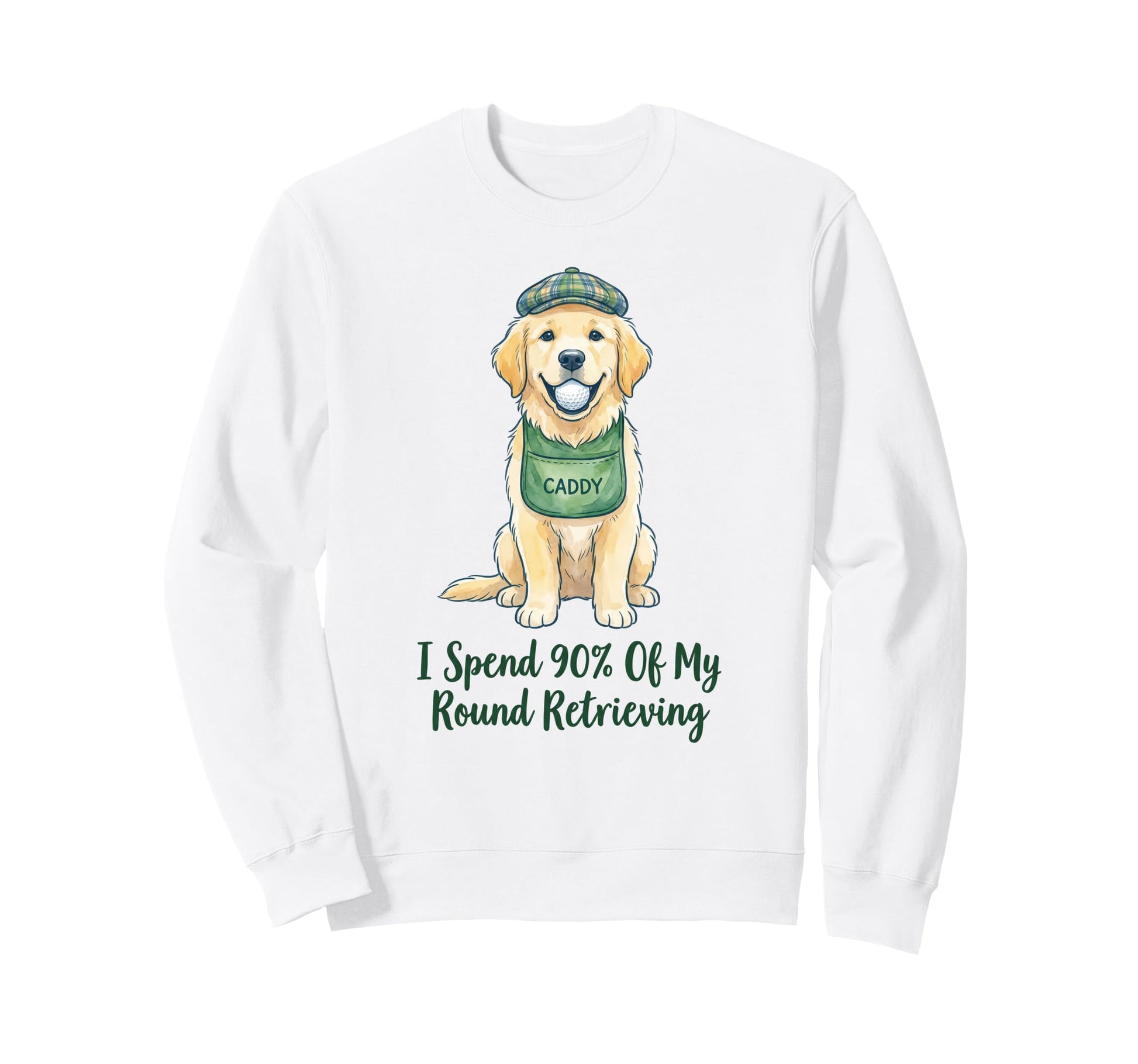Funny Golf Caddy Golden Retriever Sweatshirt - Novelty Apparel for Adults - T-Shirt, Sweatshirt, Hoodie