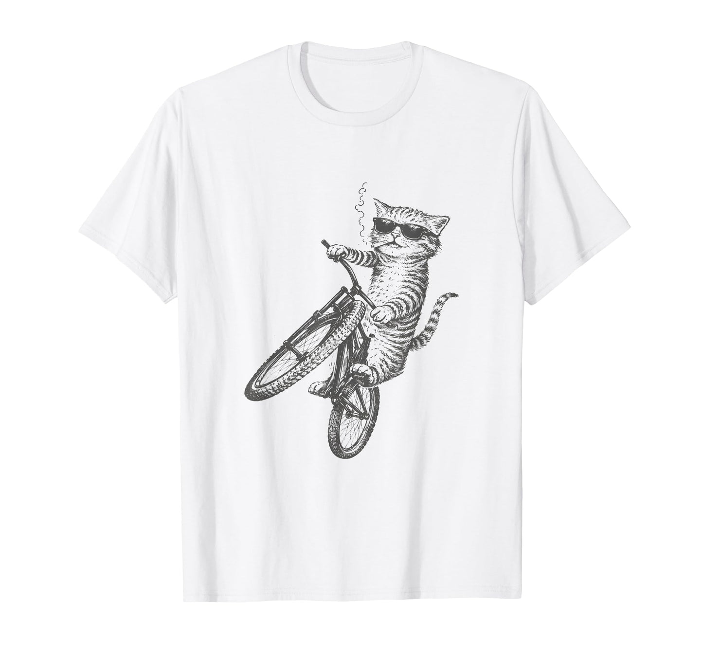 Cat Bicycle Cyclist Biking Sport Bike T-Shirt - Minimalist Print Men Women - T-Shirt, Sweatshirt, Hoodie