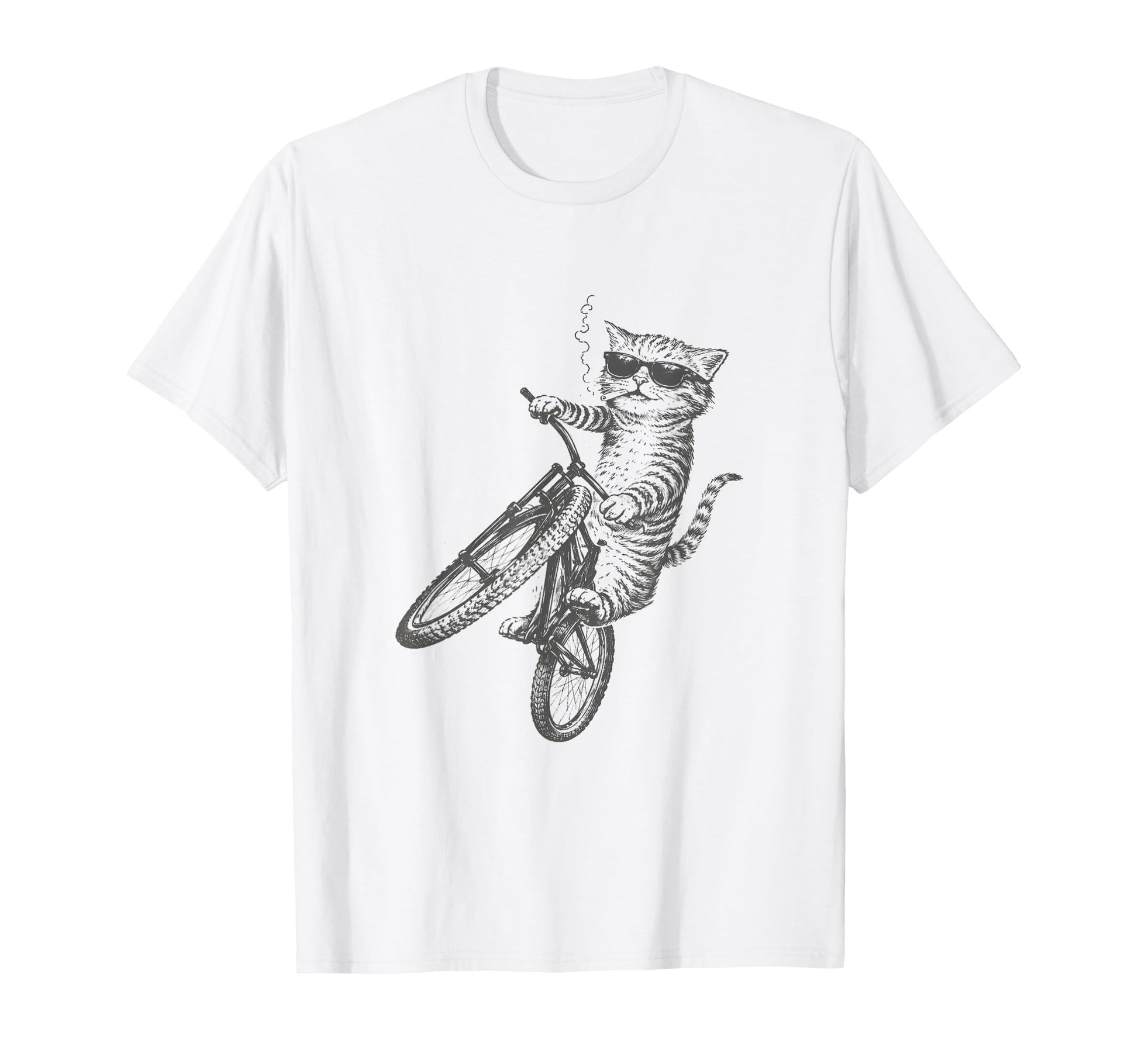 Cat Bicycle Cyclist Biking Sport Bike T-Shirt - Minimalist Print Men Women - T-Shirt, Sweatshirt, Hoodie