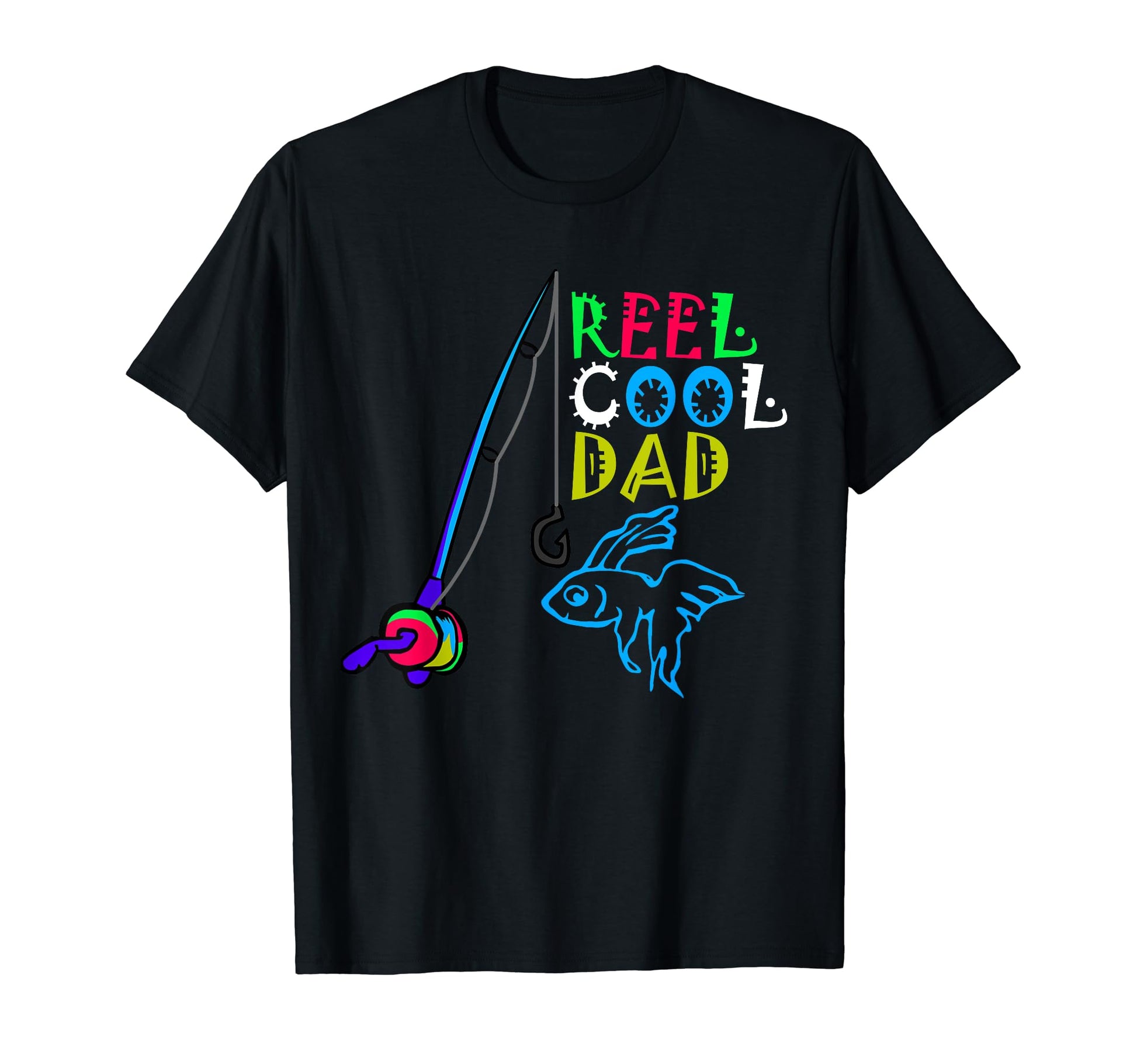Mens Reel Dad Fishing Daddy Fathers T-Shirt - Custom Art Print for Adults - T-Shirt, Sweatshirt, Hoodie