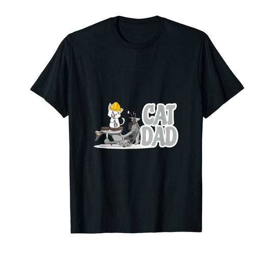 Cat Dad Motorcycle Cat Kitten Father T-Shirt - Trendy Graphic Men Women - T-Shirt, Sweatshirt, Hoodie