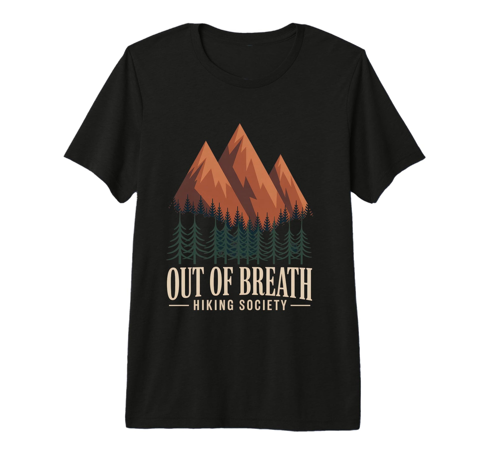 Out Breath Hiking Society Funny Mountain T-Shirt - Graphic Print Unisex - T-Shirt, Sweatshirt, Hoodie