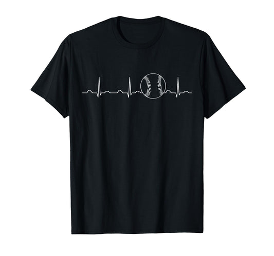 Baseball Heartbeat Love Baseball Mom T-Shirt - Minimalist Print Men Women - T-Shirt, Sweatshirt, Hoodie