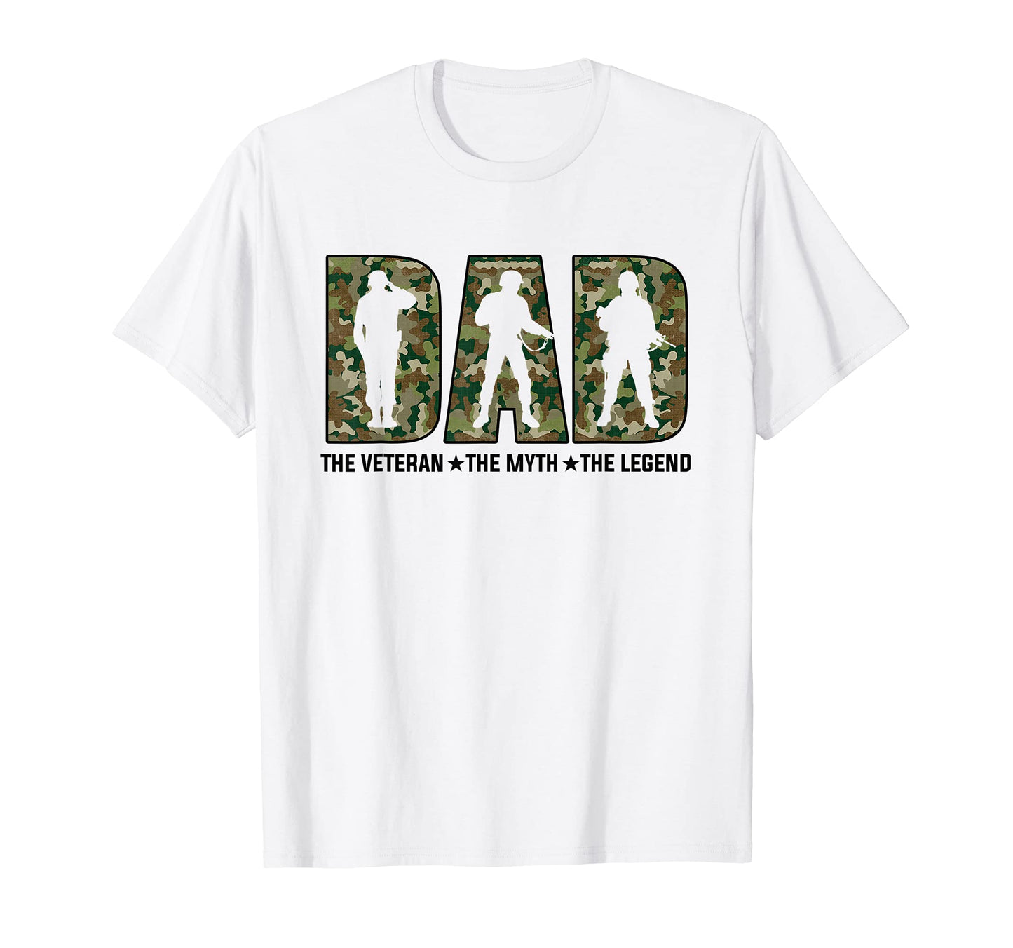 Dad Veteran Myth Legend Camo Memorial Day T-Shirt - Unique Graphic Unisex - T-Shirt, Sweatshirt, Hoodie