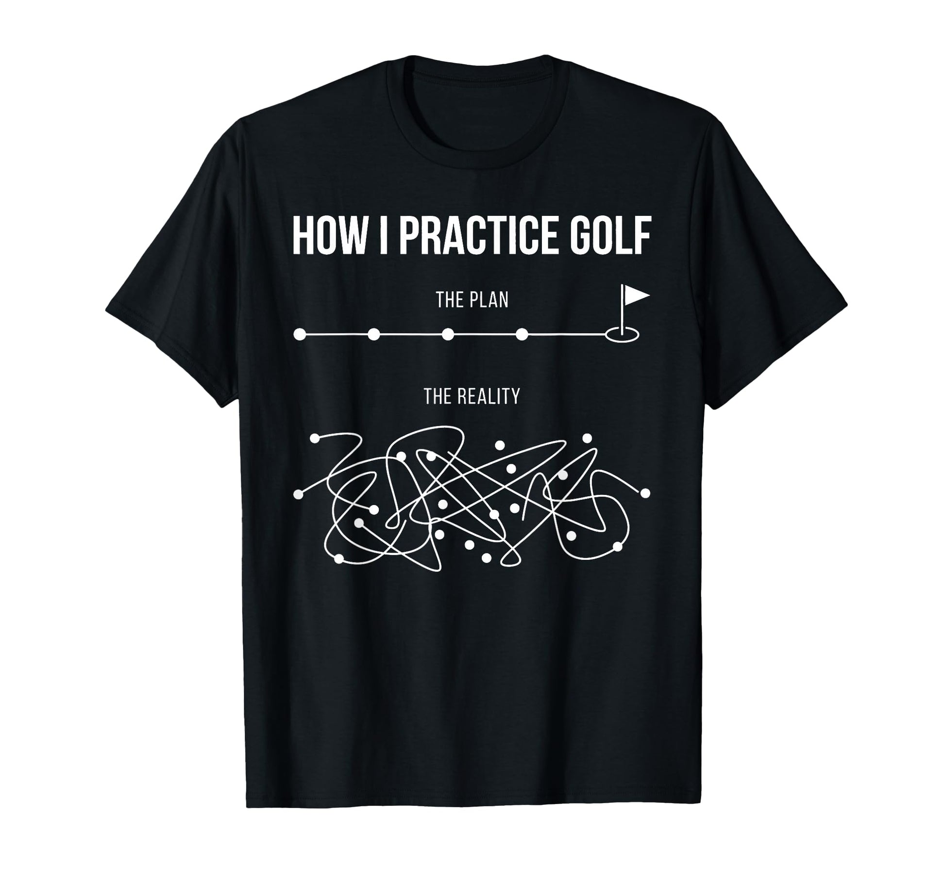 How I Practice Golf Plan Vs Reality T-Shirt - Graphic Print for Adults - T-Shirt, Sweatshirt, Hoodie