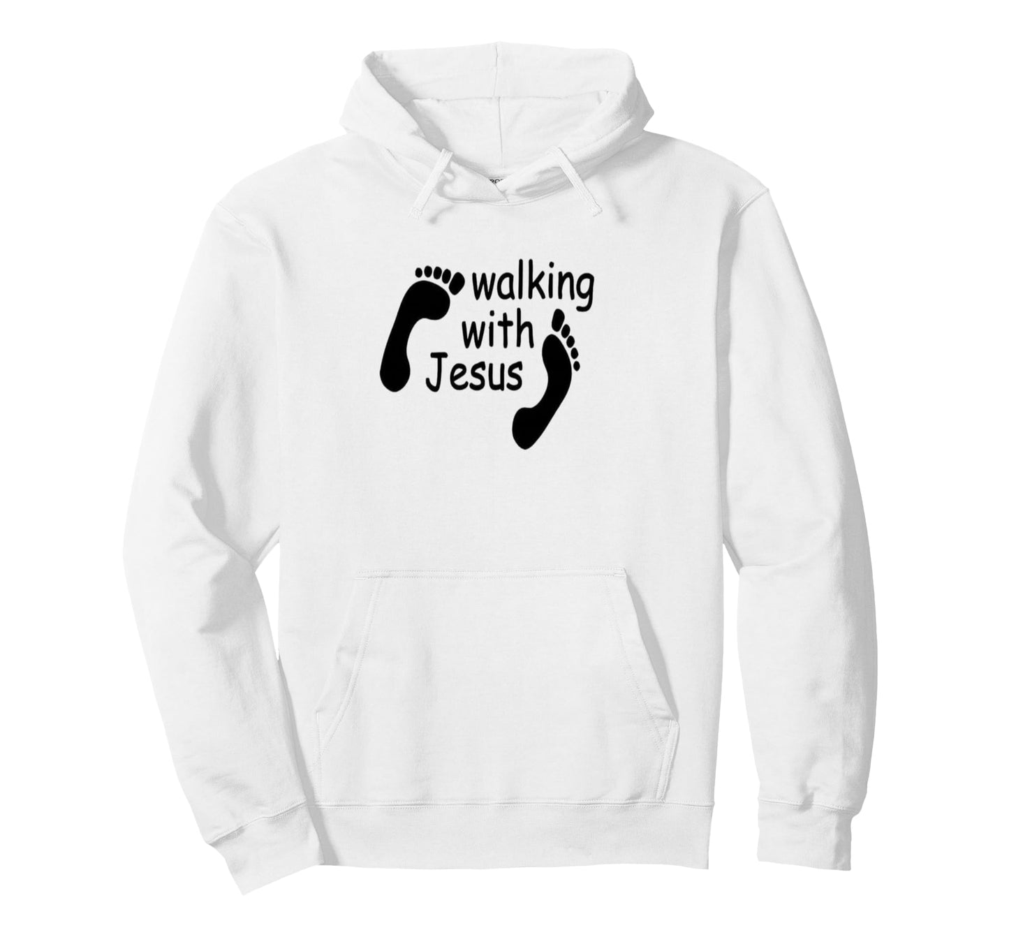Walking Jesus Superhero God Love Hoodie - Minimalist Print for Adults - T-Shirt, Sweatshirt, Hoodie