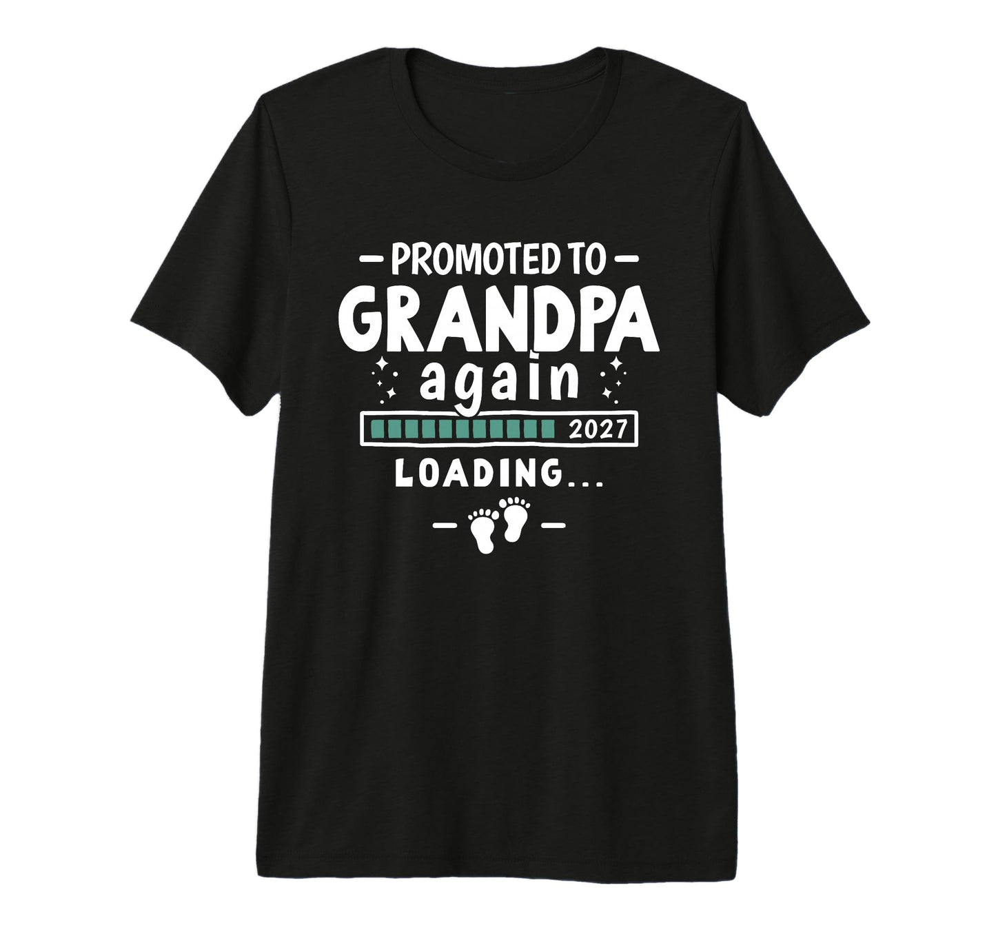 Mens 2Nd Time Grandpa Announcement T-Shirt - Graphic Print for Adults - T-Shirt, Sweatshirt, Hoodie