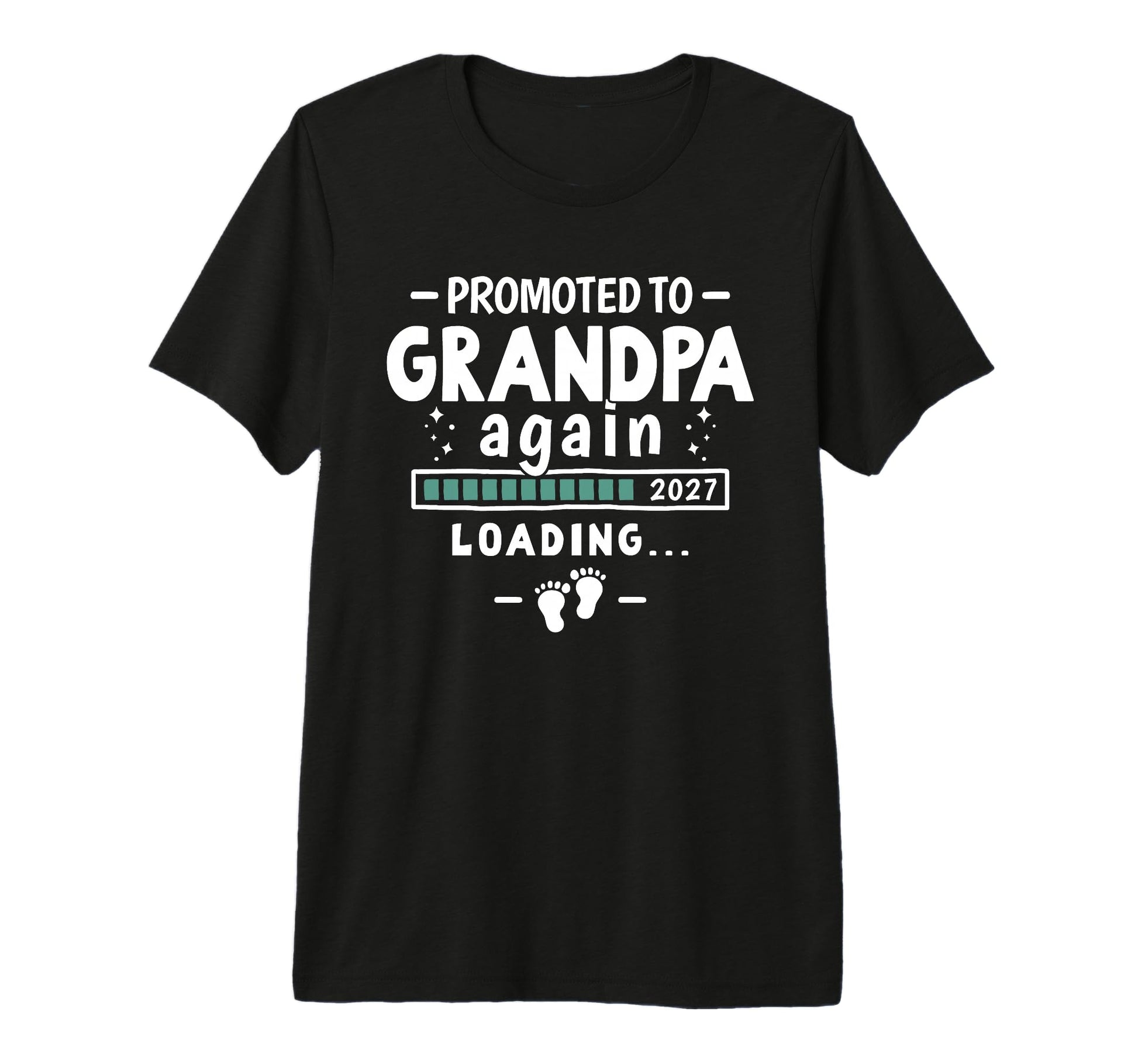Mens 2Nd Time Grandpa Announcement T-Shirt - Graphic Print for Adults - T-Shirt, Sweatshirt, Hoodie