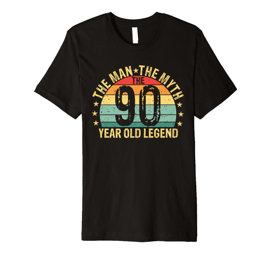 90Th Birthday Legend Dad Myth Sunset T-Shirt - Graphic Print Men Women - T-Shirt, Sweatshirt, Hoodie