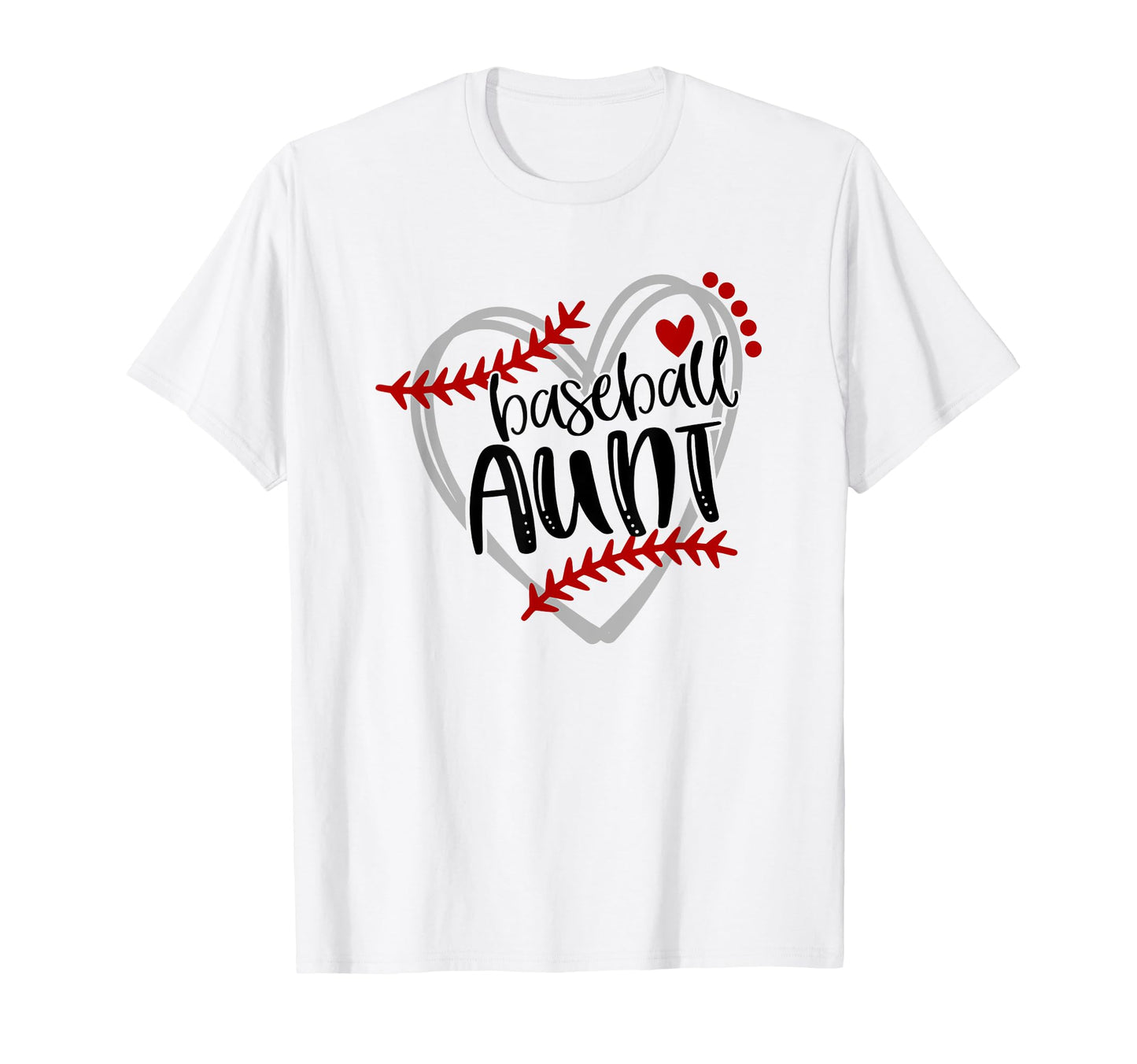 Baseball Heart Aunt Auntie Trendy T-Shirt - Trendy Graphic Unisex - T-Shirt, Sweatshirt, Hoodie