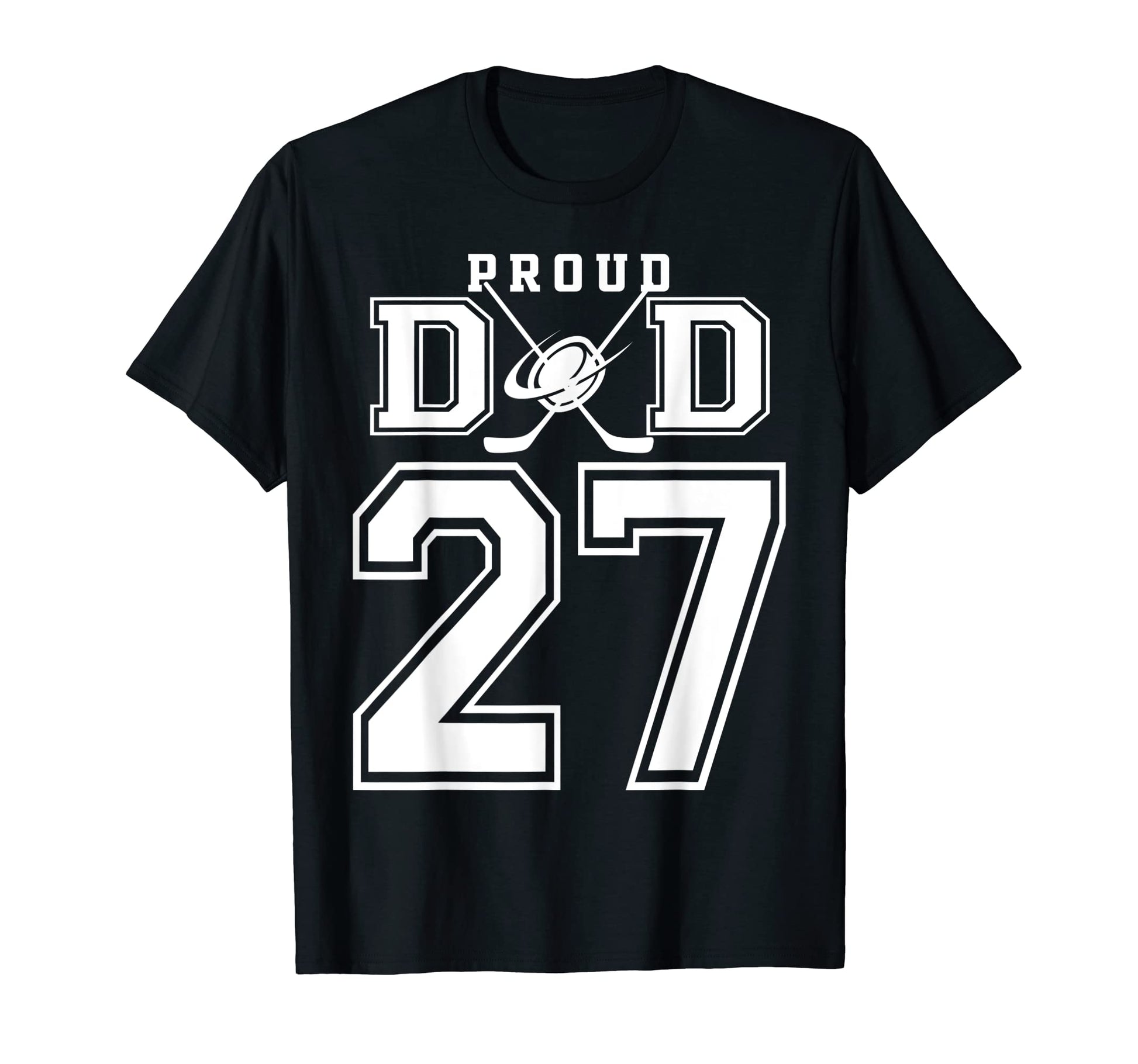 Number 27 Custom Proud Hockey Dad T-Shirt - Aesthetic Graphic for Adults - T-Shirt, Sweatshirt, Hoodie