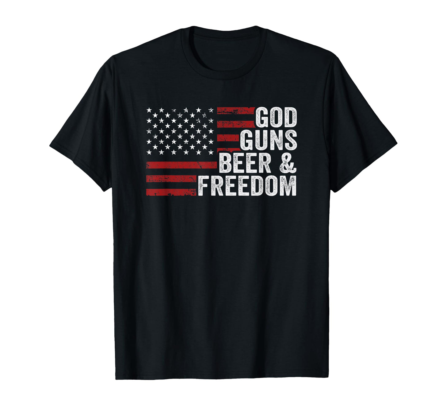 God Guns Beer Freedom Funny Drinking T-Shirt - Aesthetic Graphic Unisex - T-Shirt, Sweatshirt, Hoodie