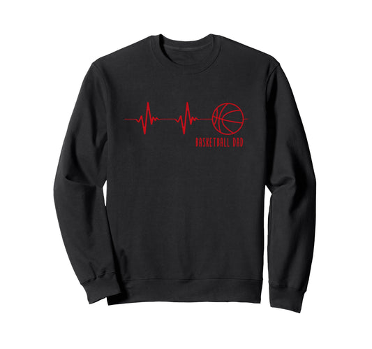 Basketball Dad Heartbeat Sweatshirt - Novelty Apparel Men Women - T-Shirt, Sweatshirt, Hoodie