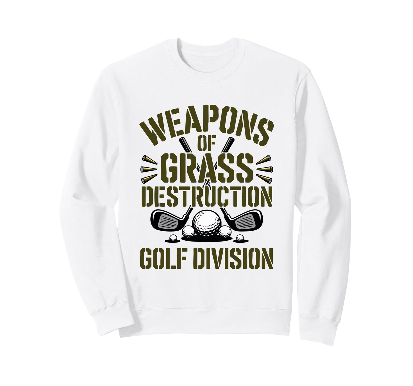 Weapons Grass Destruction Golf Sweatshirt - Custom Art Print for Adults - T-Shirt, Sweatshirt, Hoodie