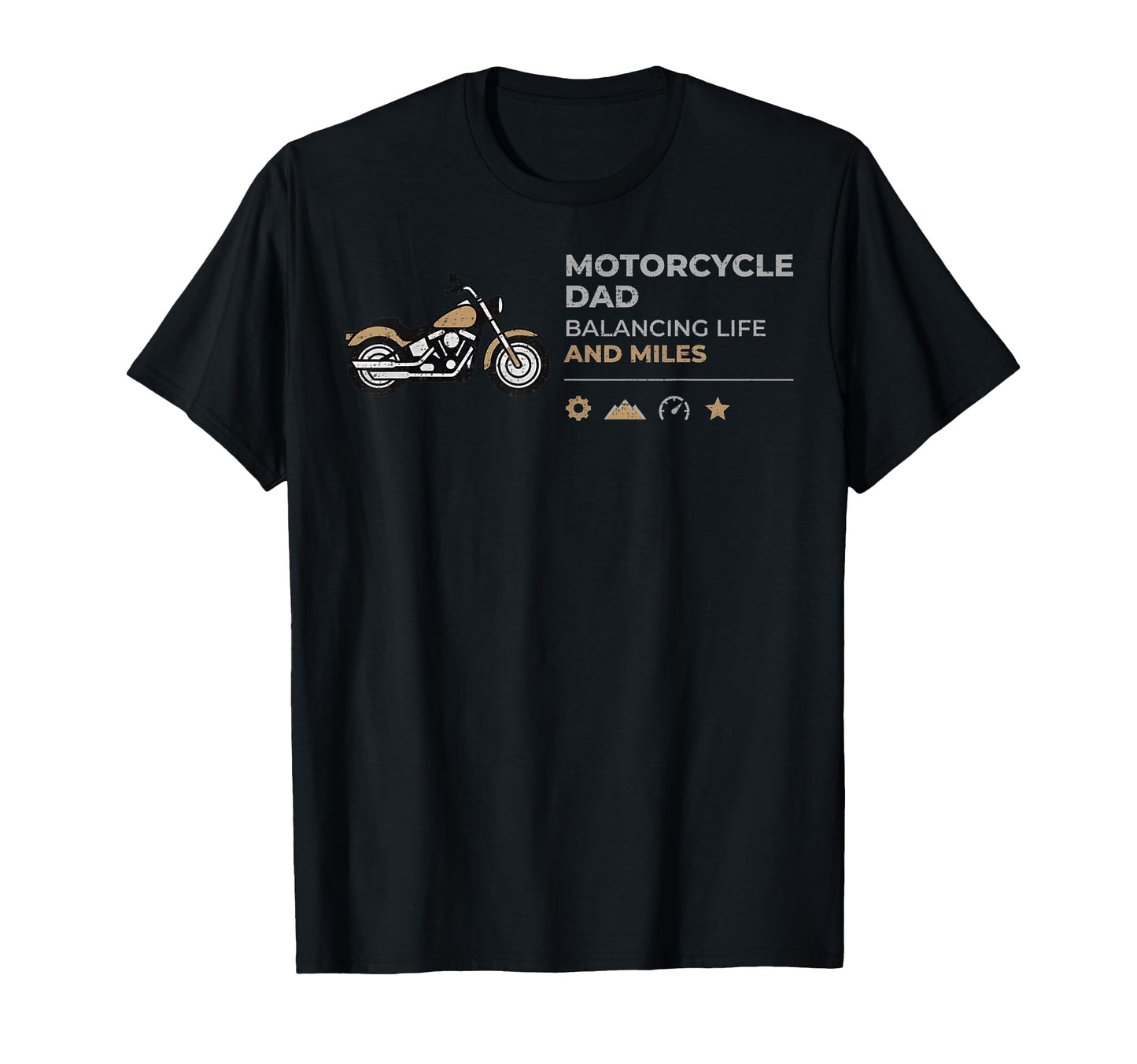 Motorcycle Dad Balancing Life And Miles T-Shirt - Unique Graphic Men Women - T-Shirt, Sweatshirt, Hoodie