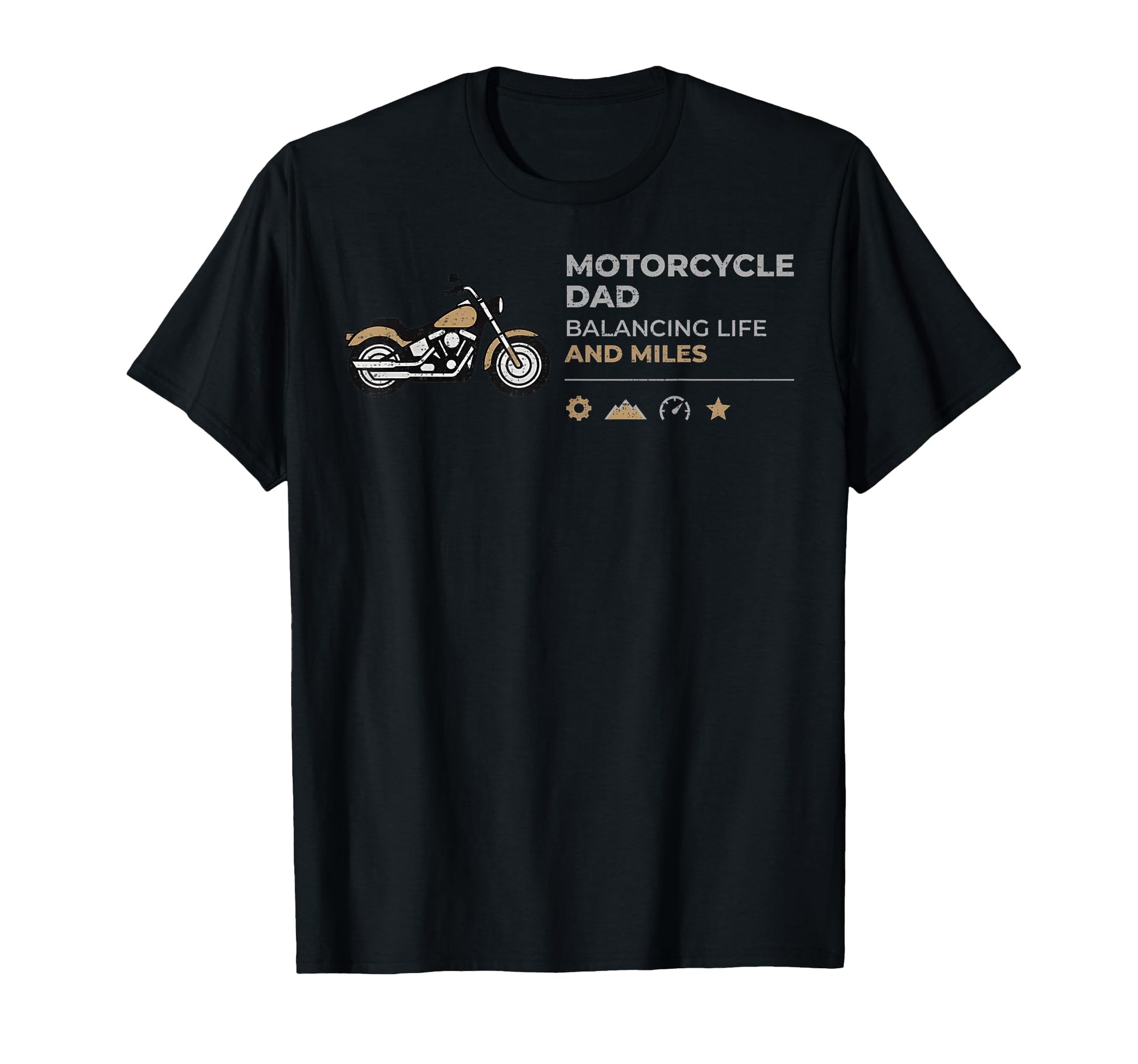 Motorcycle Dad Balancing Life And Miles T-Shirt - Unique Graphic Men Women - T-Shirt, Sweatshirt, Hoodie