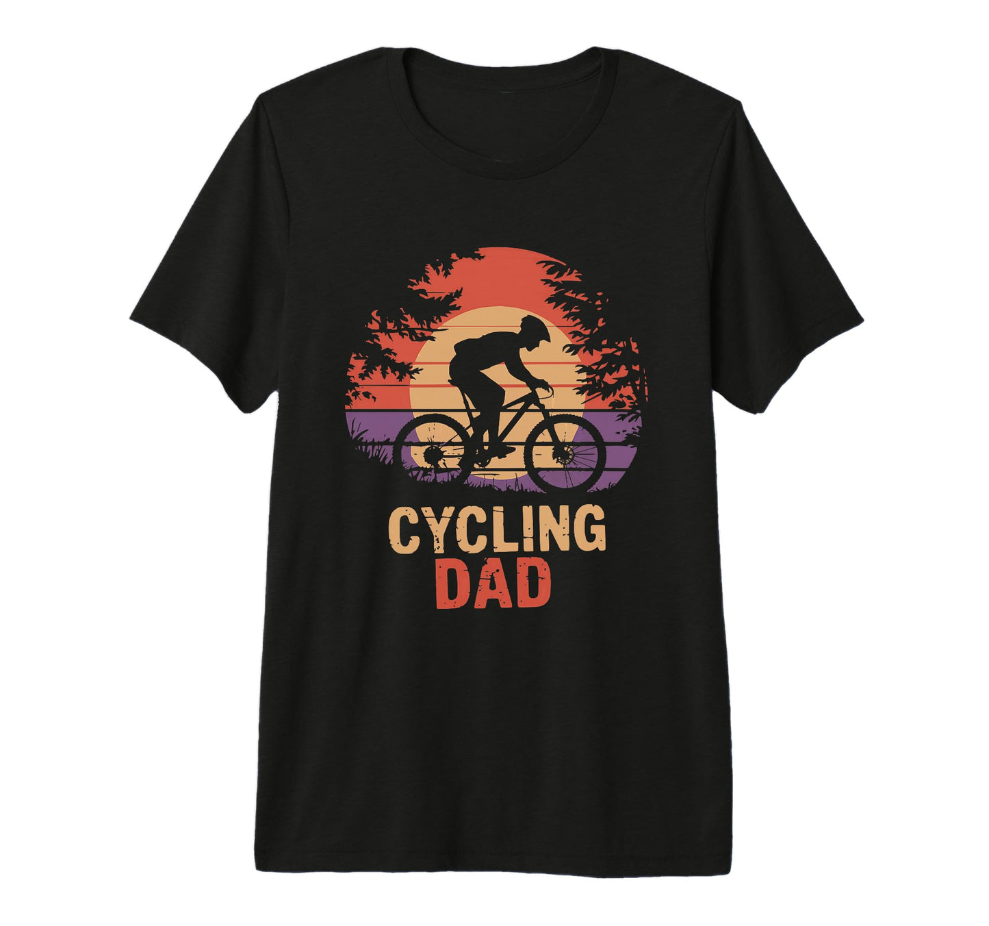 Cycling Dad Sunset Bikers Tri Blend T-Shirt - Graphic Print for Adults - T-Shirt, Sweatshirt, Hoodie