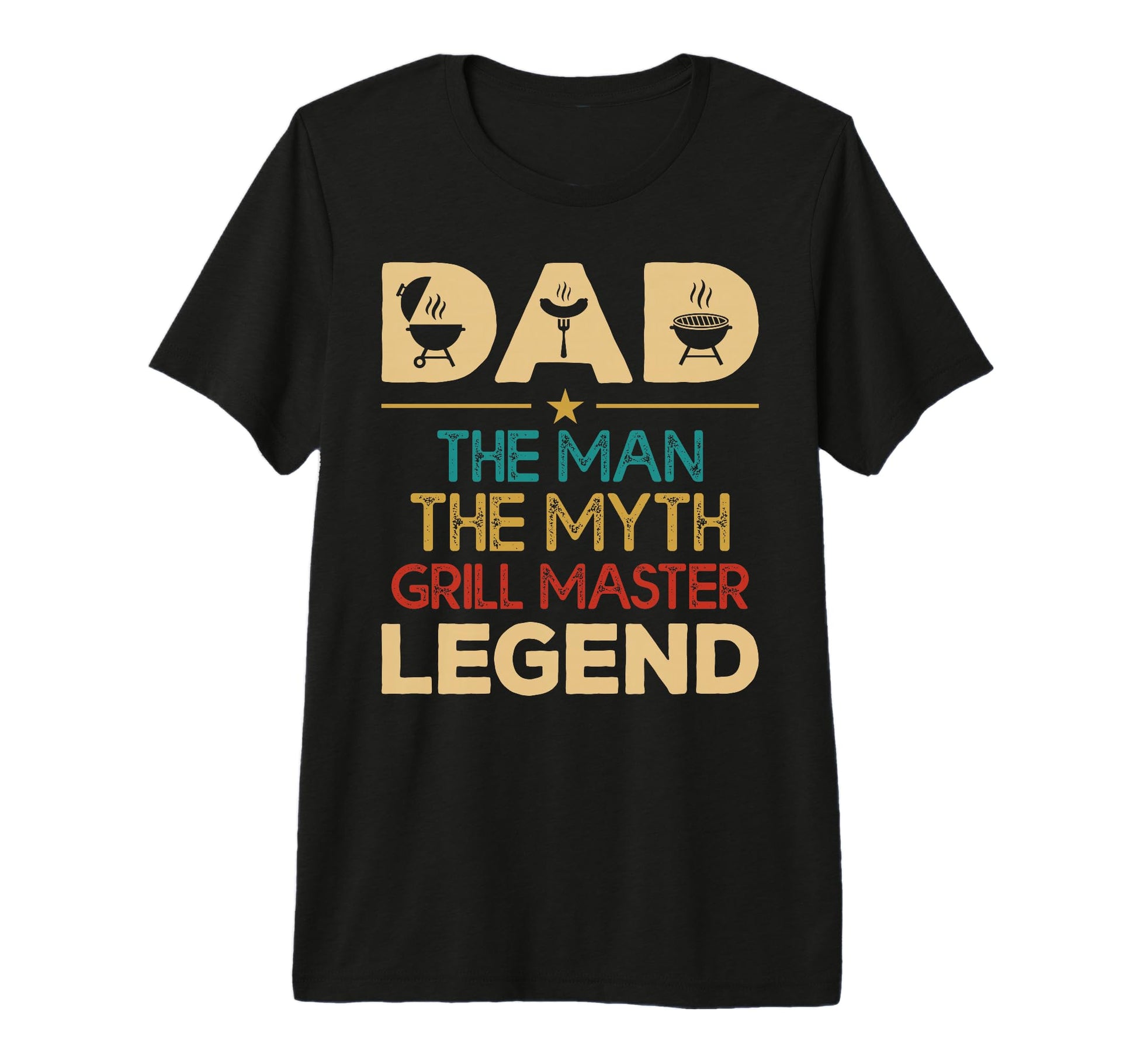 Dad Myth Grill Master Legend Tri T-Shirt - Aesthetic Graphic for Adults - T-Shirt, Sweatshirt, Hoodie