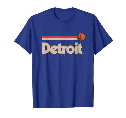 Blue Detroit Basketball B Ball City T-Shirt - Novelty Apparel Men Women - T-Shirt, Sweatshirt, Hoodie
