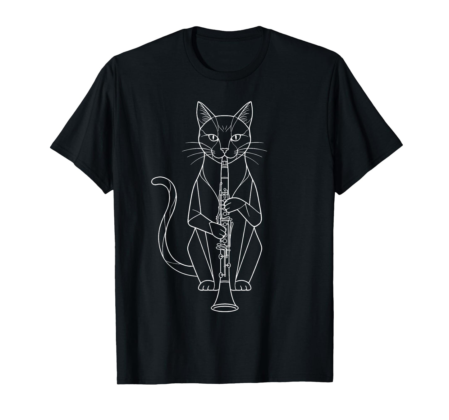 Cat Playing Clarinet Music Funny T-Shirt - Streetwear Style Unisex - T-Shirt, Sweatshirt, Hoodie