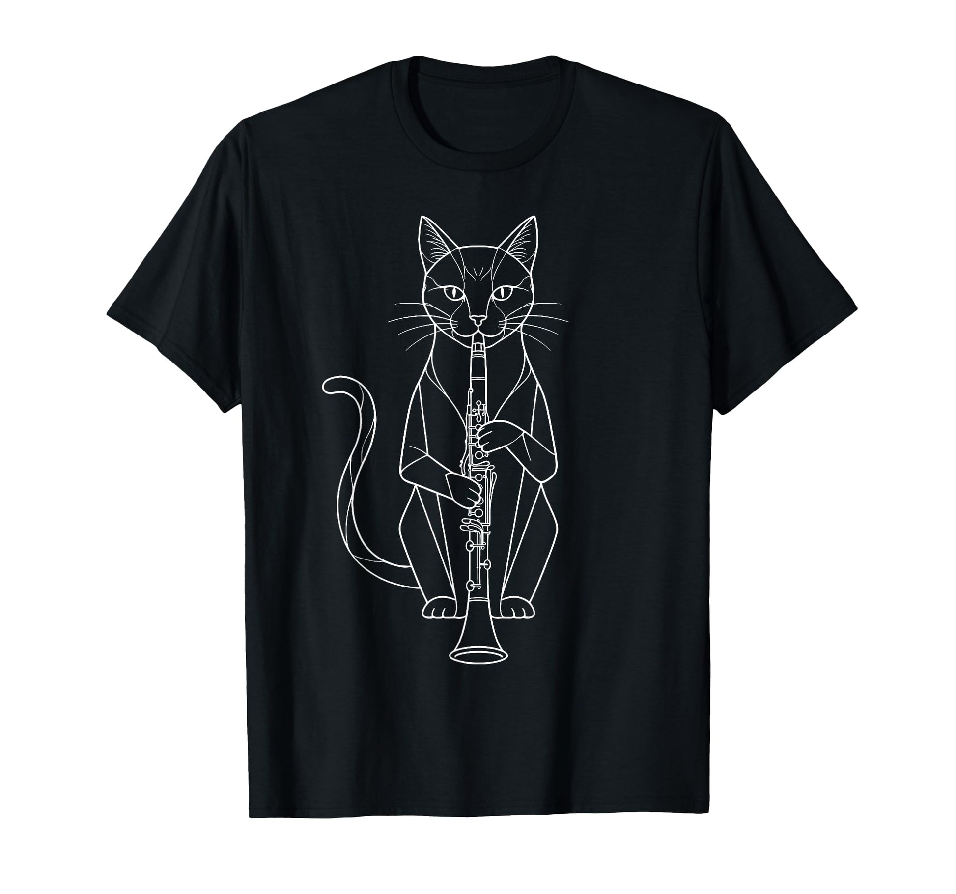 Cat Playing Clarinet Music Funny T-Shirt - Streetwear Style Unisex - T-Shirt, Sweatshirt, Hoodie