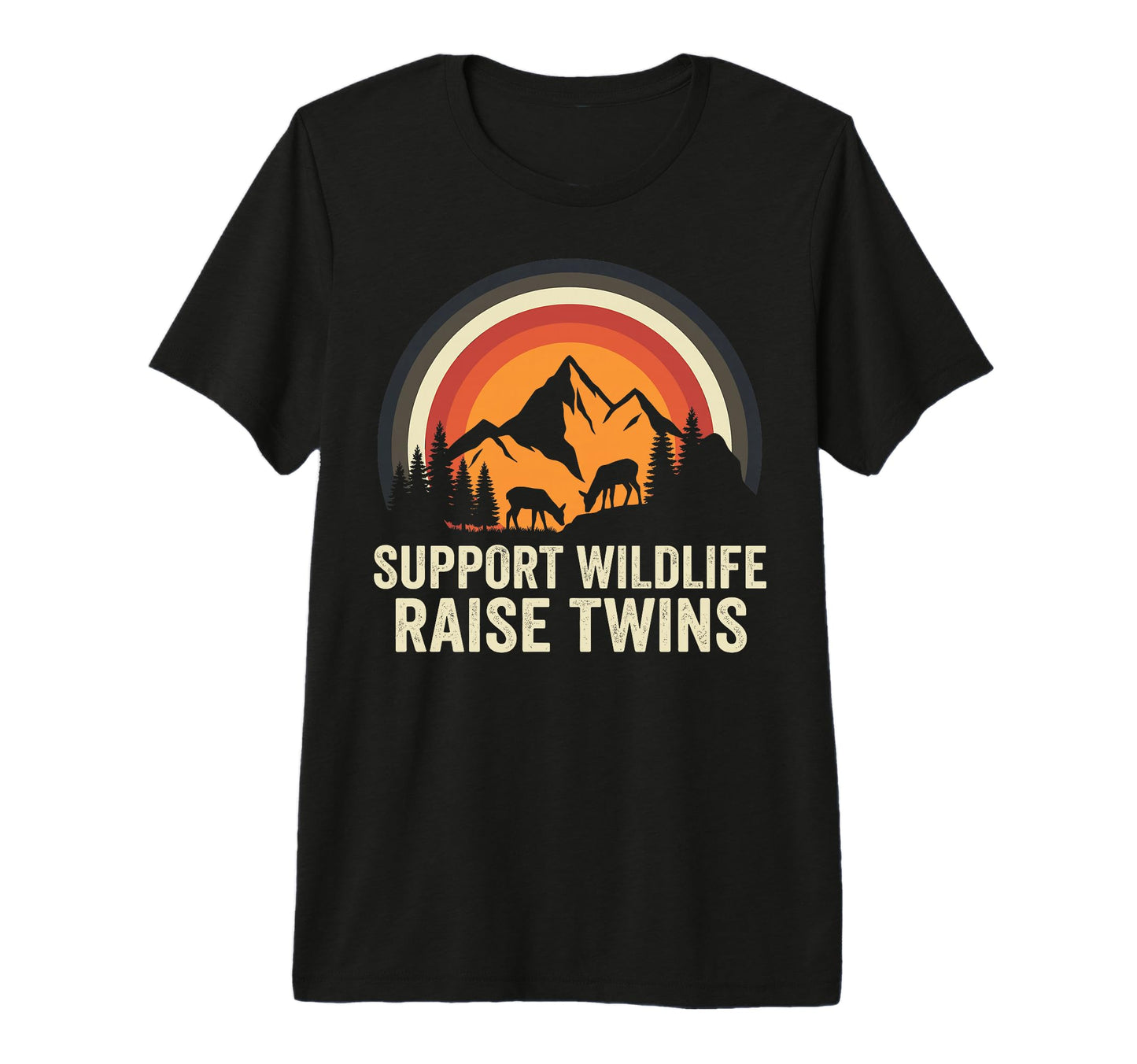 Support Wildlife Raise Twins Funny T-Shirt - Minimalist Print for Adults - T-Shirt, Sweatshirt, Hoodie