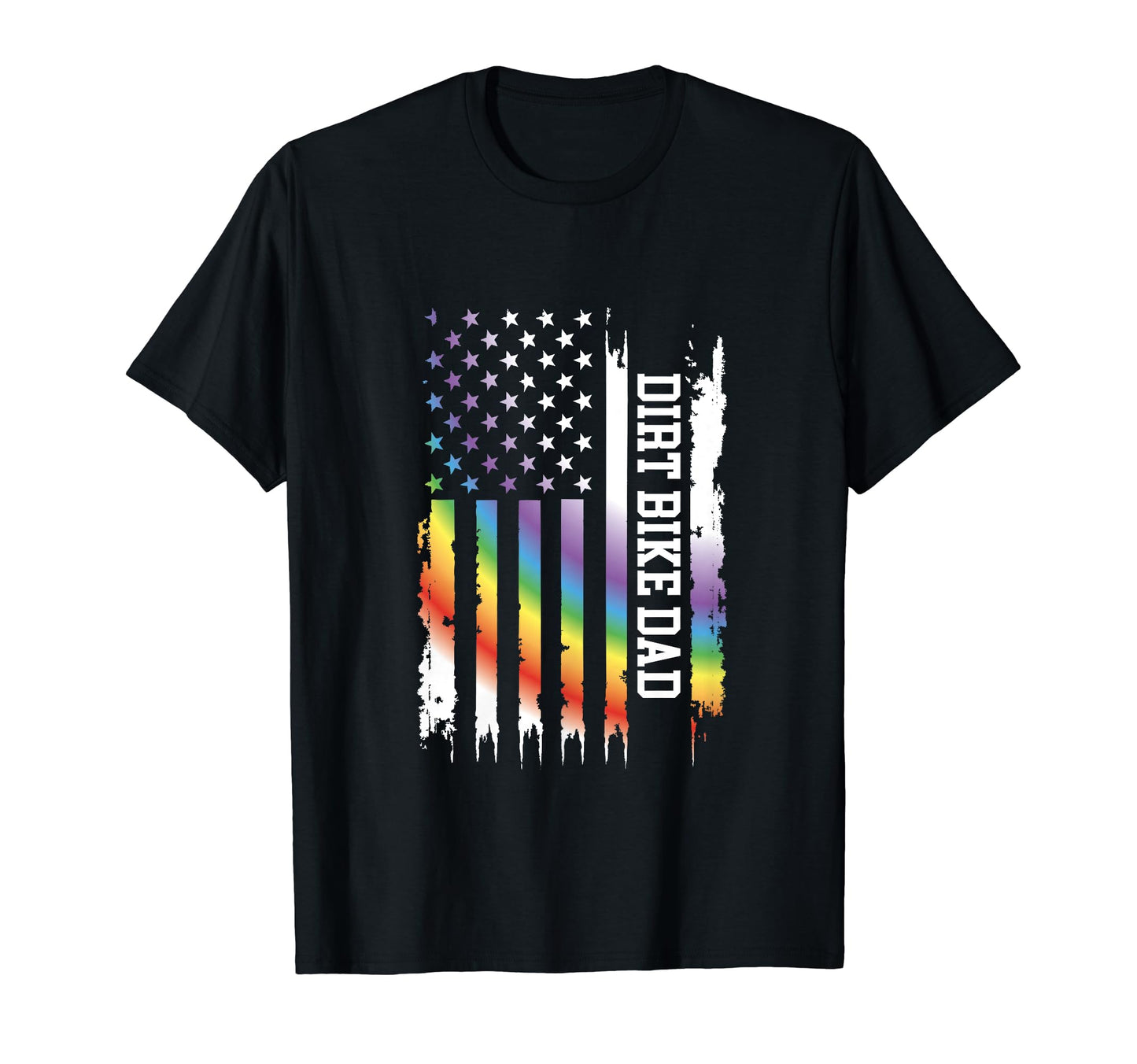 Dirt Bike Dad United States Distressed T-Shirt - Trendy Graphic Unisex - T-Shirt, Sweatshirt, Hoodie