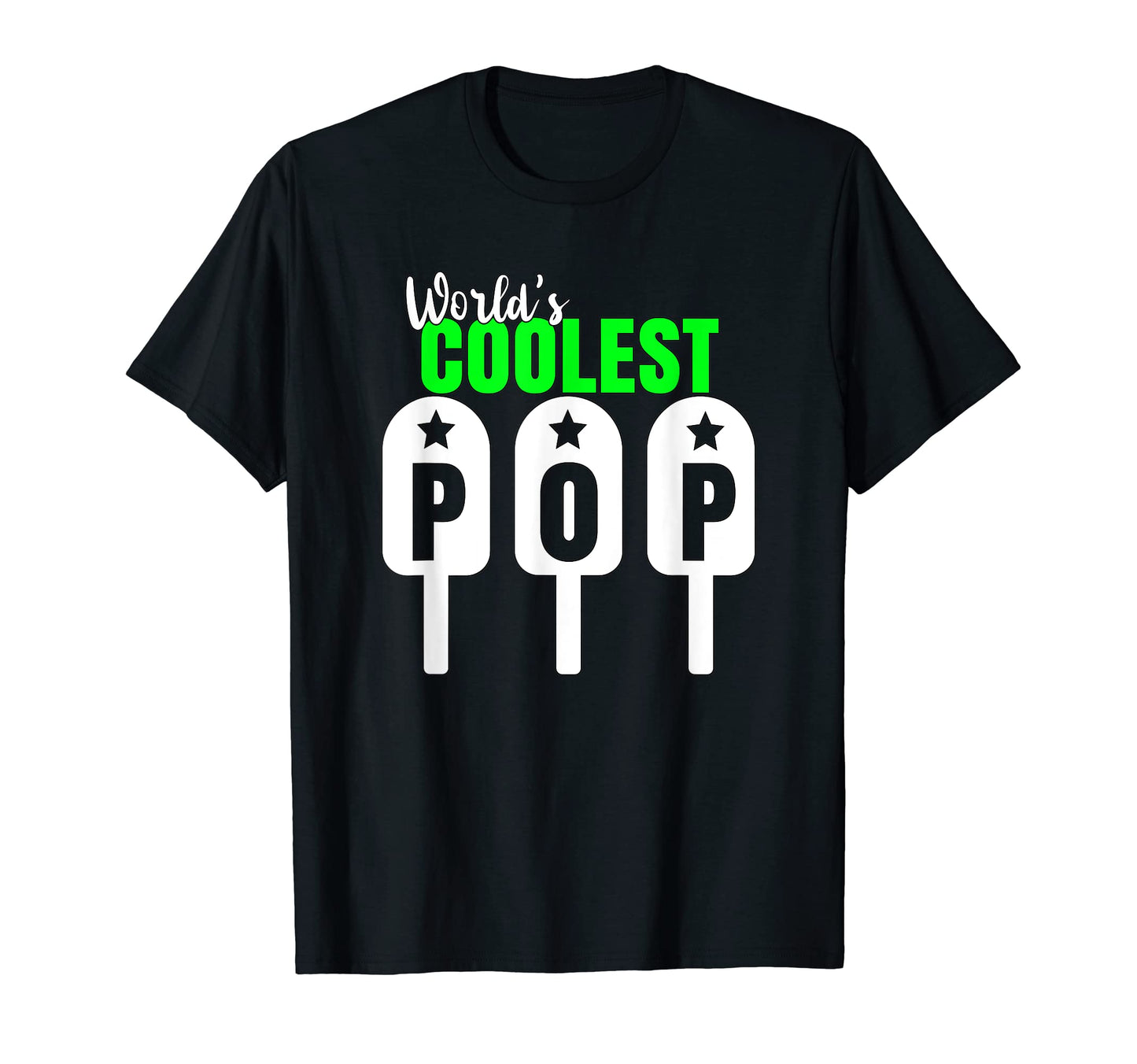 Worlds Coolest Pop Popsicle Pun T-Shirt - Custom Art Print Men Women - T-Shirt, Sweatshirt, Hoodie