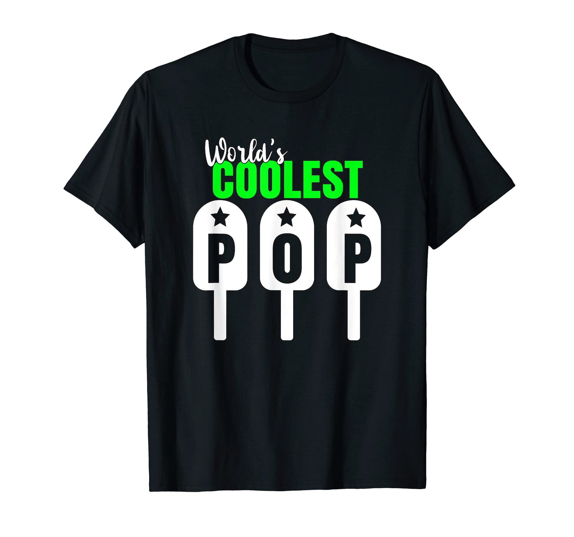 Worlds Coolest Pop Popsicle Pun T-Shirt - Custom Art Print Men Women - T-Shirt, Sweatshirt, Hoodie