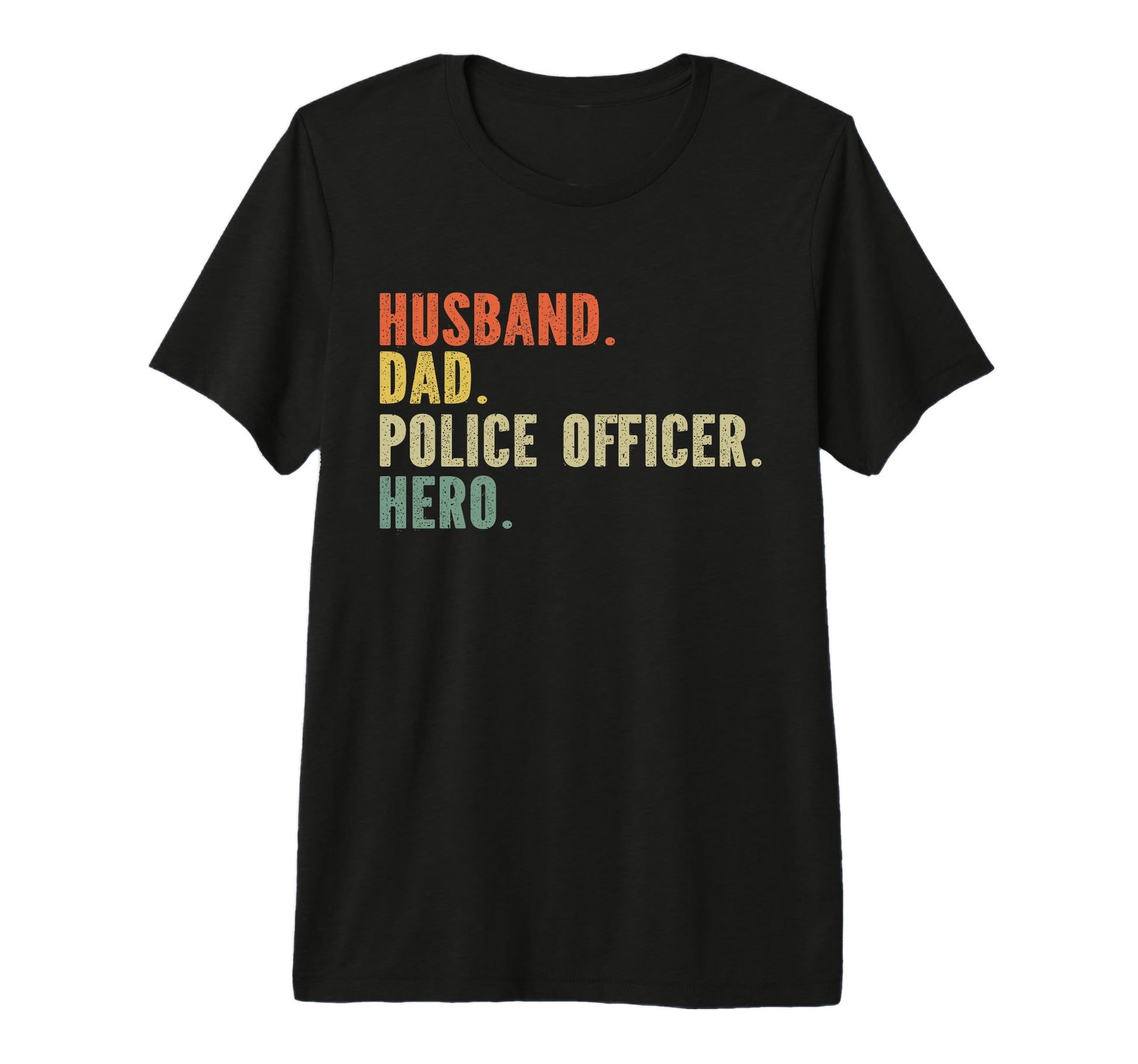 Husband Dad Police Officer Hero Law T-Shirt - Minimalist Print Unisex - T-Shirt, Sweatshirt, Hoodie